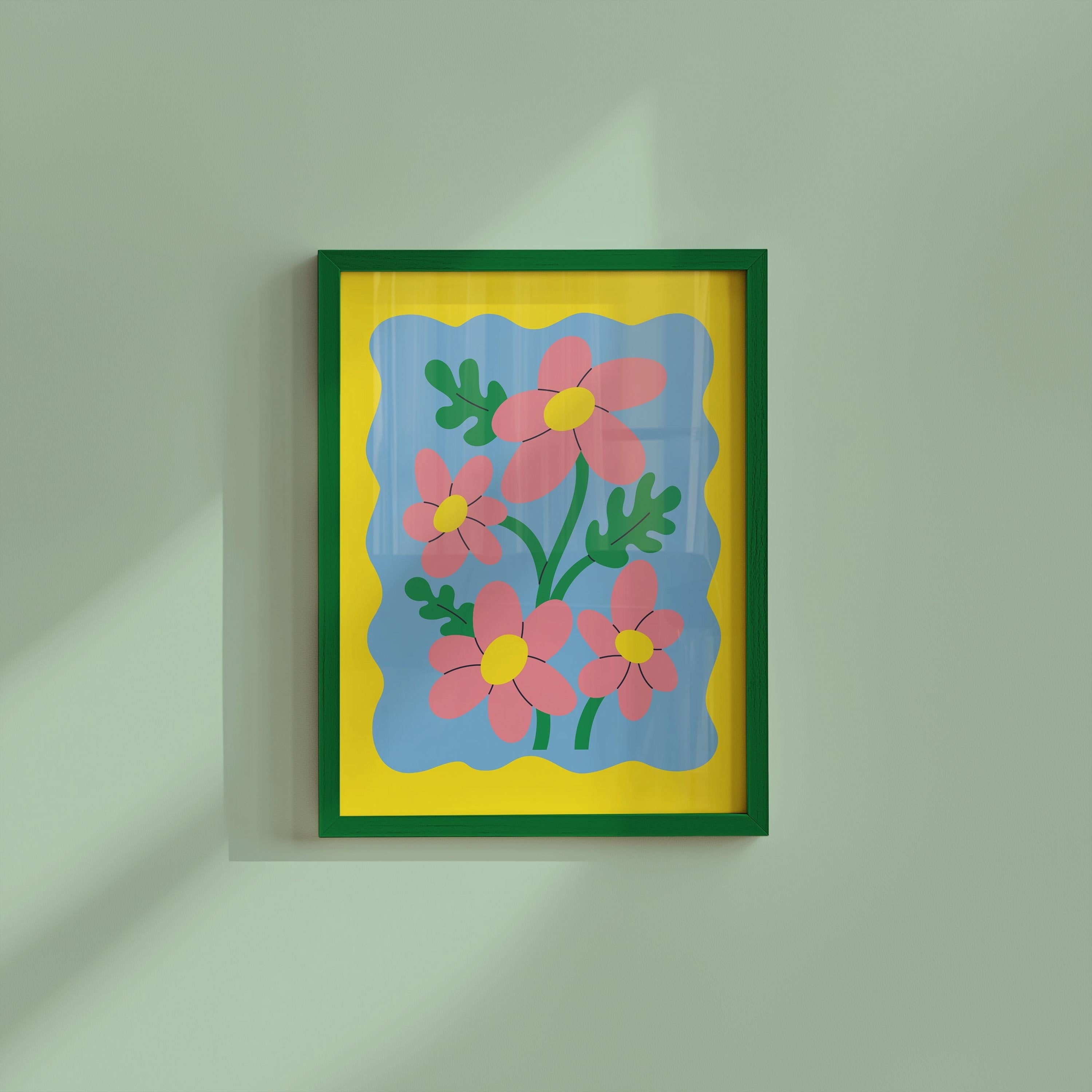 Pink Daisies Digital Art Print