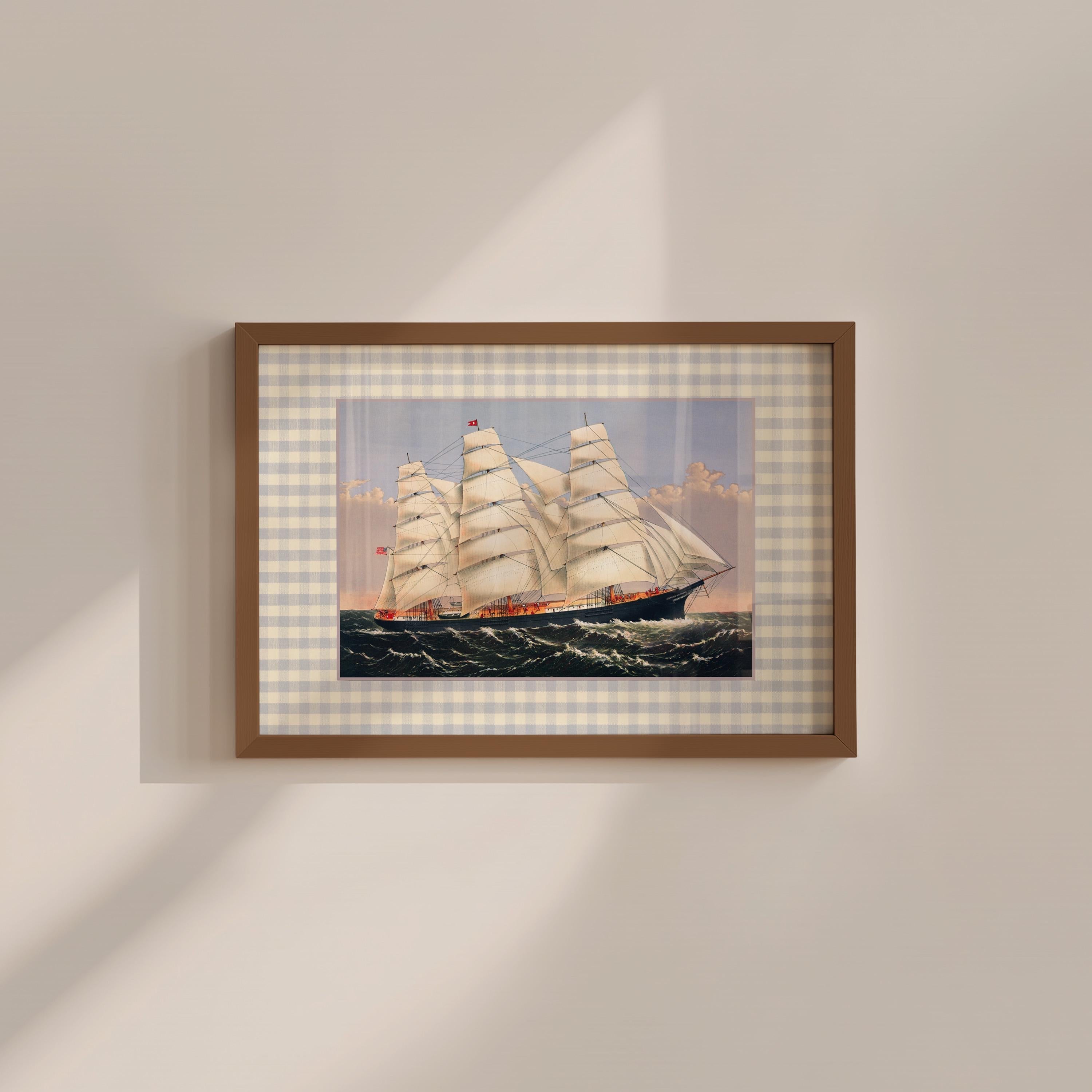 Vintage Ship Nautical Digital Art Print