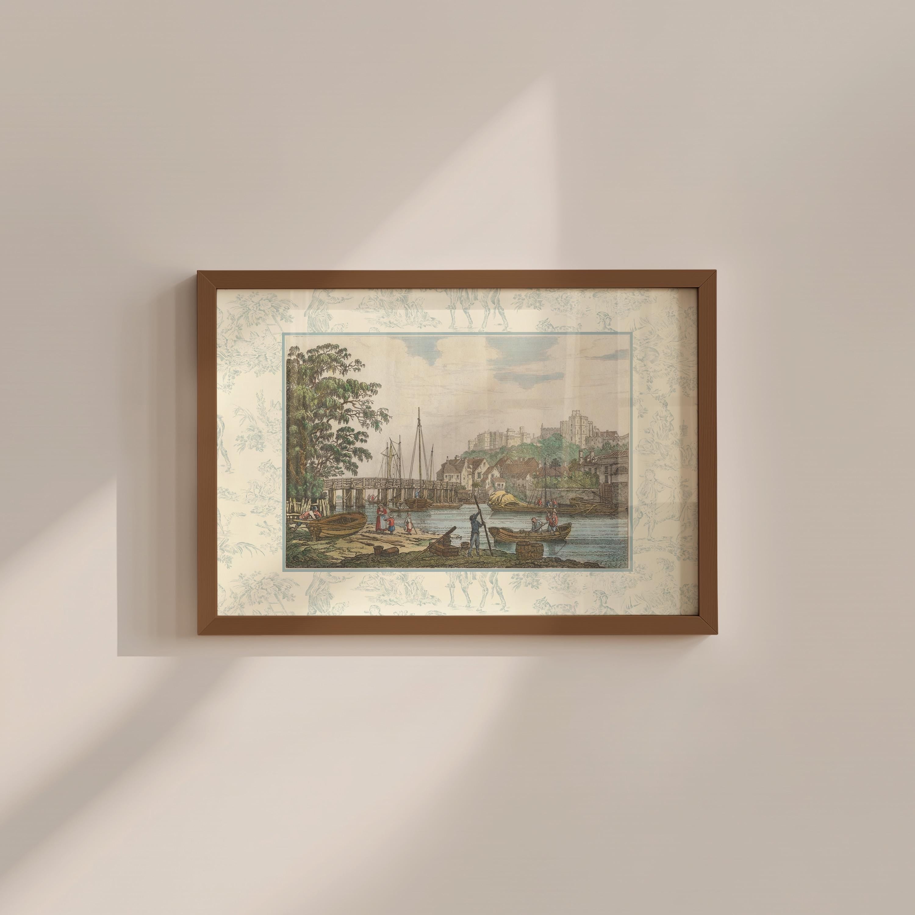 Windsor Bridge Vintage Digital Art Print