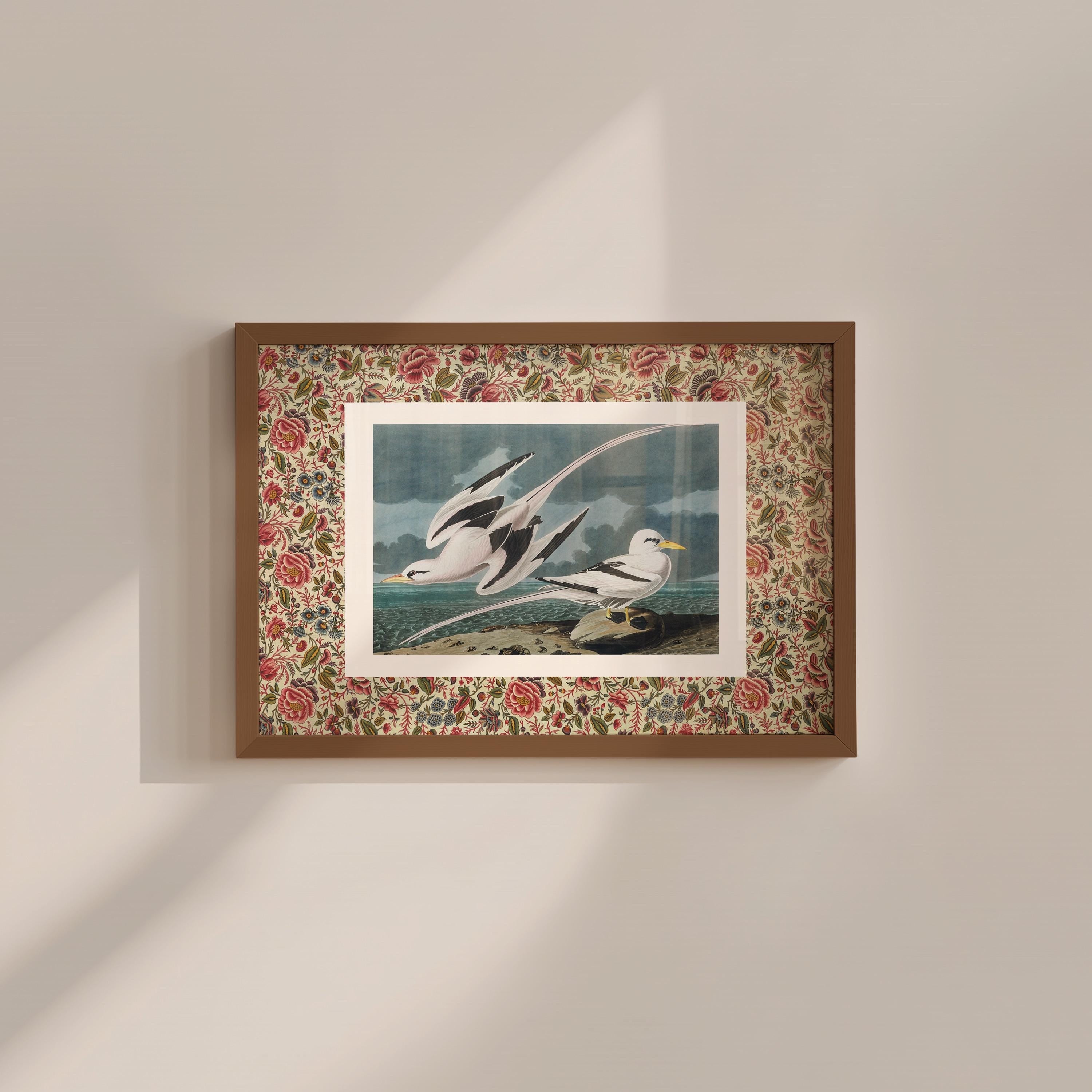 Floral Bird Vintage Digital Art Print
