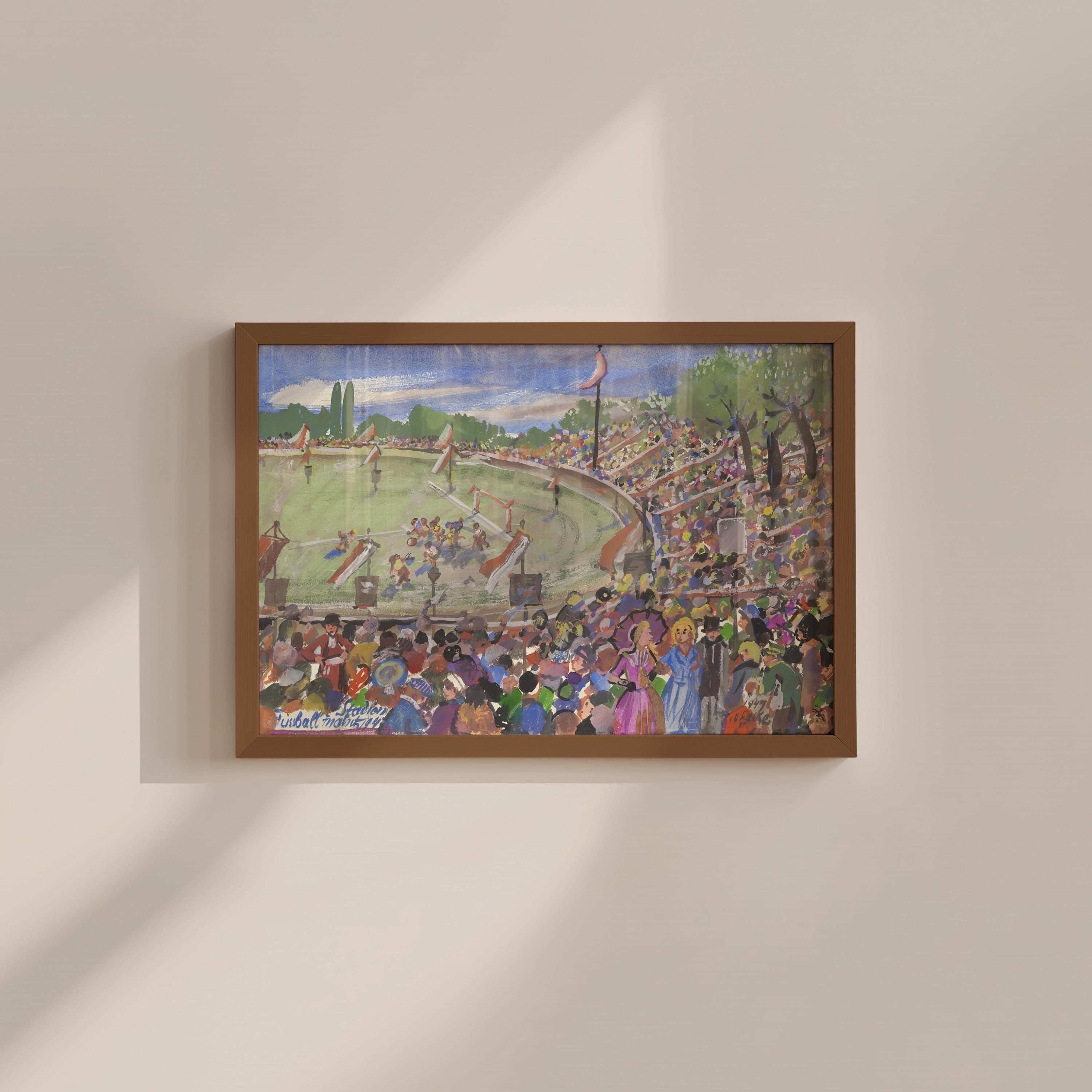 Football Game Vintage Digital Art Print