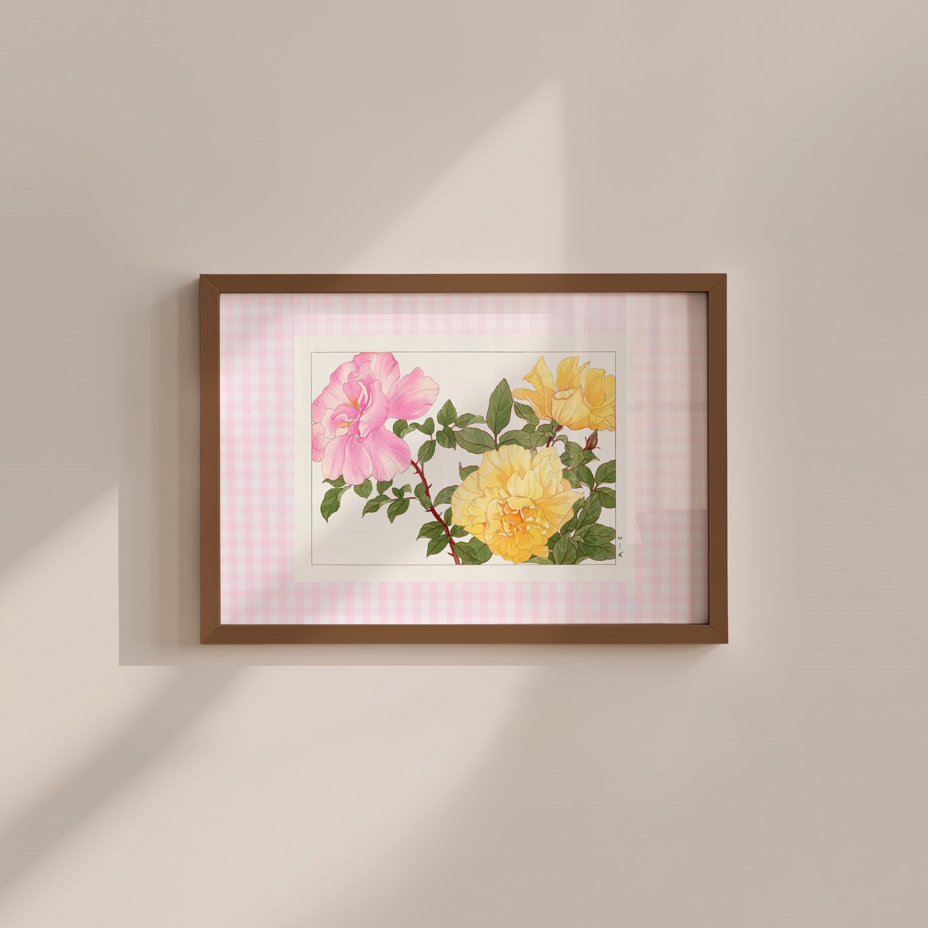 Yellow Roses Vintage Digital Art Print