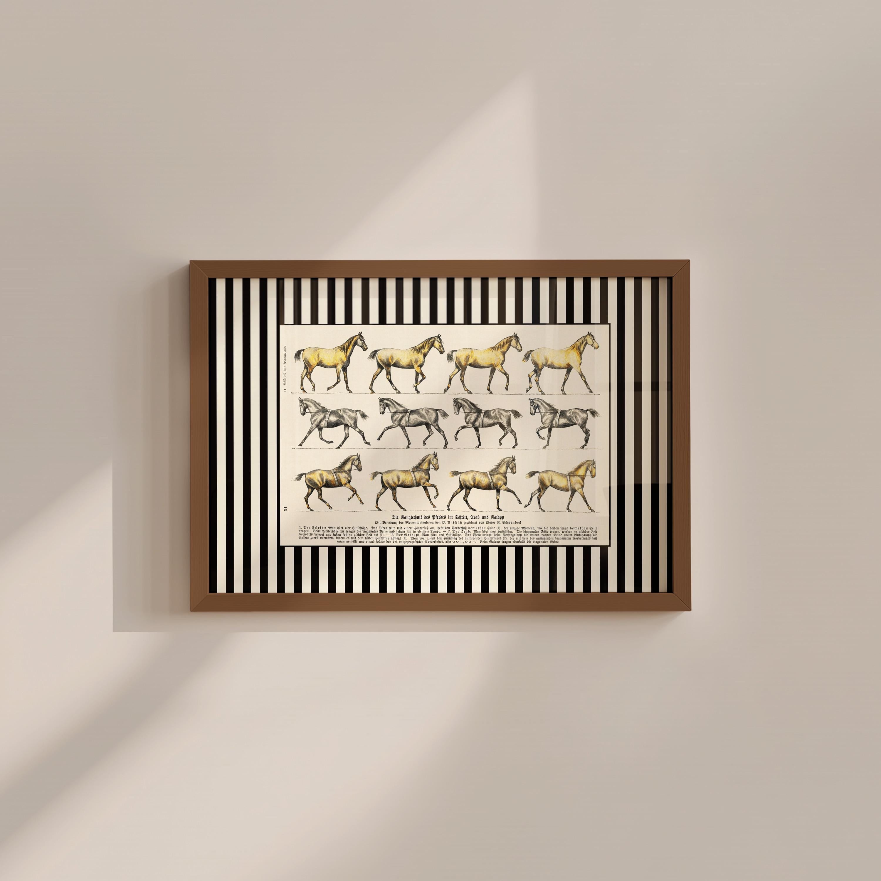 Multiple Horse Vintage Digital Art Print