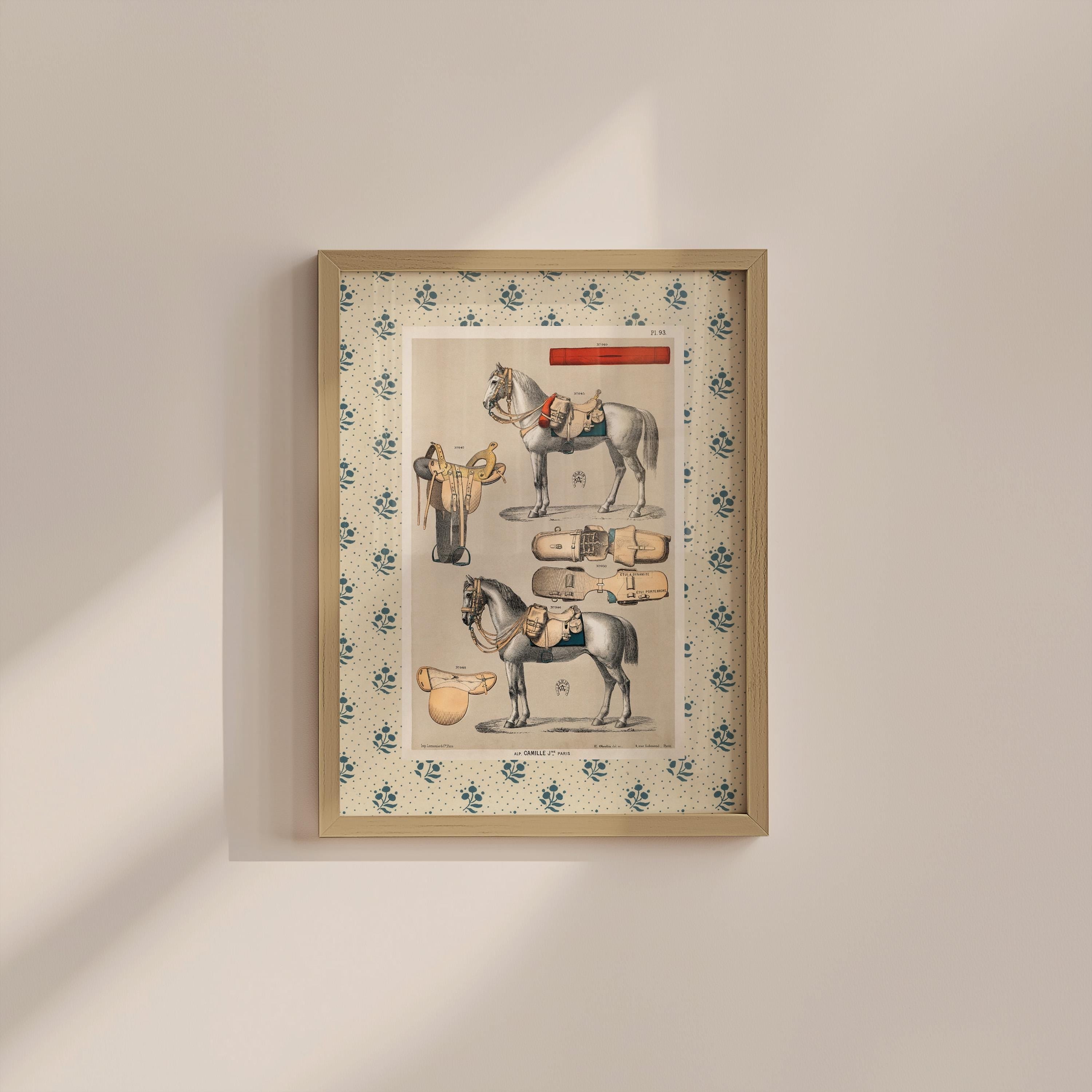 Vintage Horse Illustration Digital Art Print