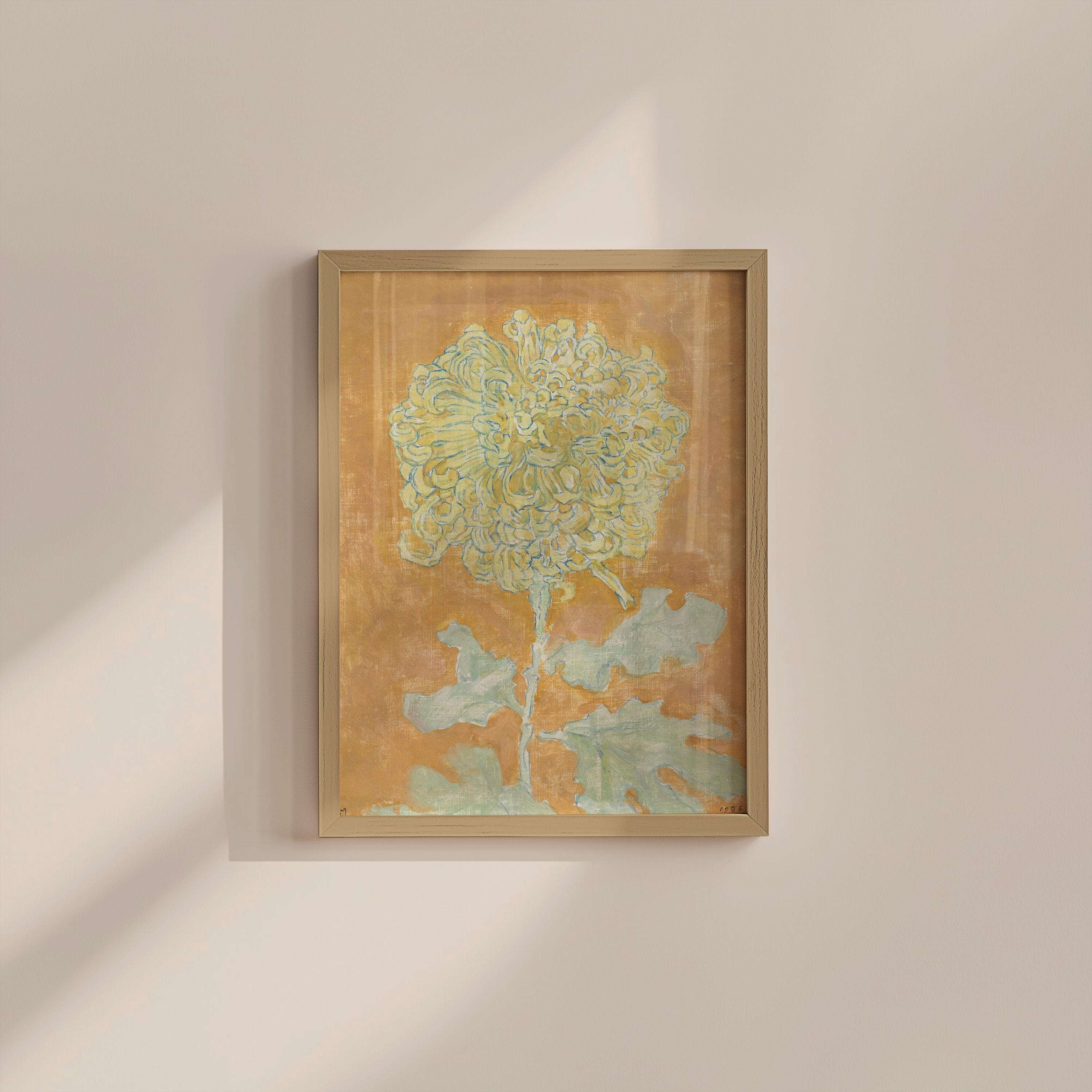 Orange Dandelion Vintage Art Print