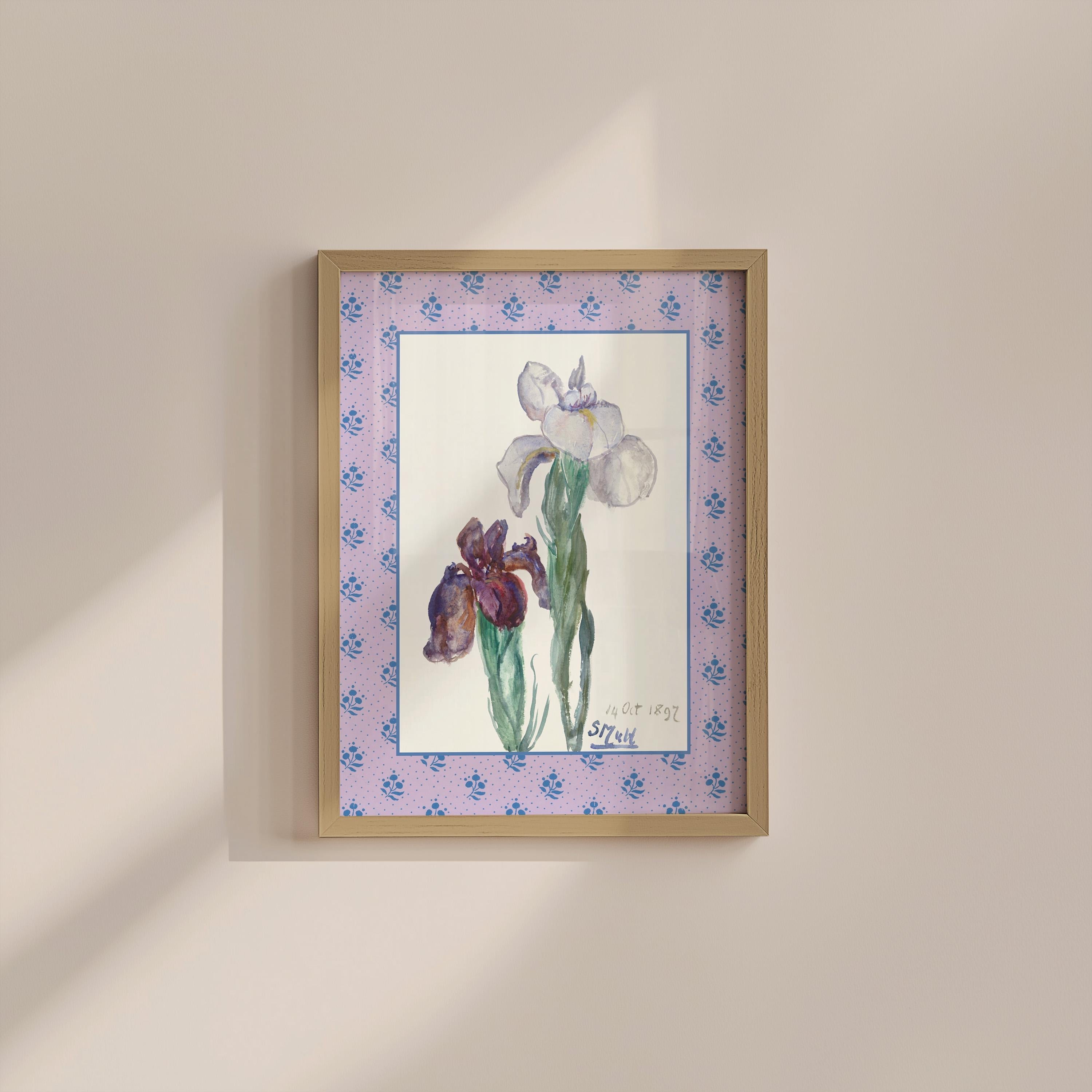 Irises Vintage Digital Art Print
