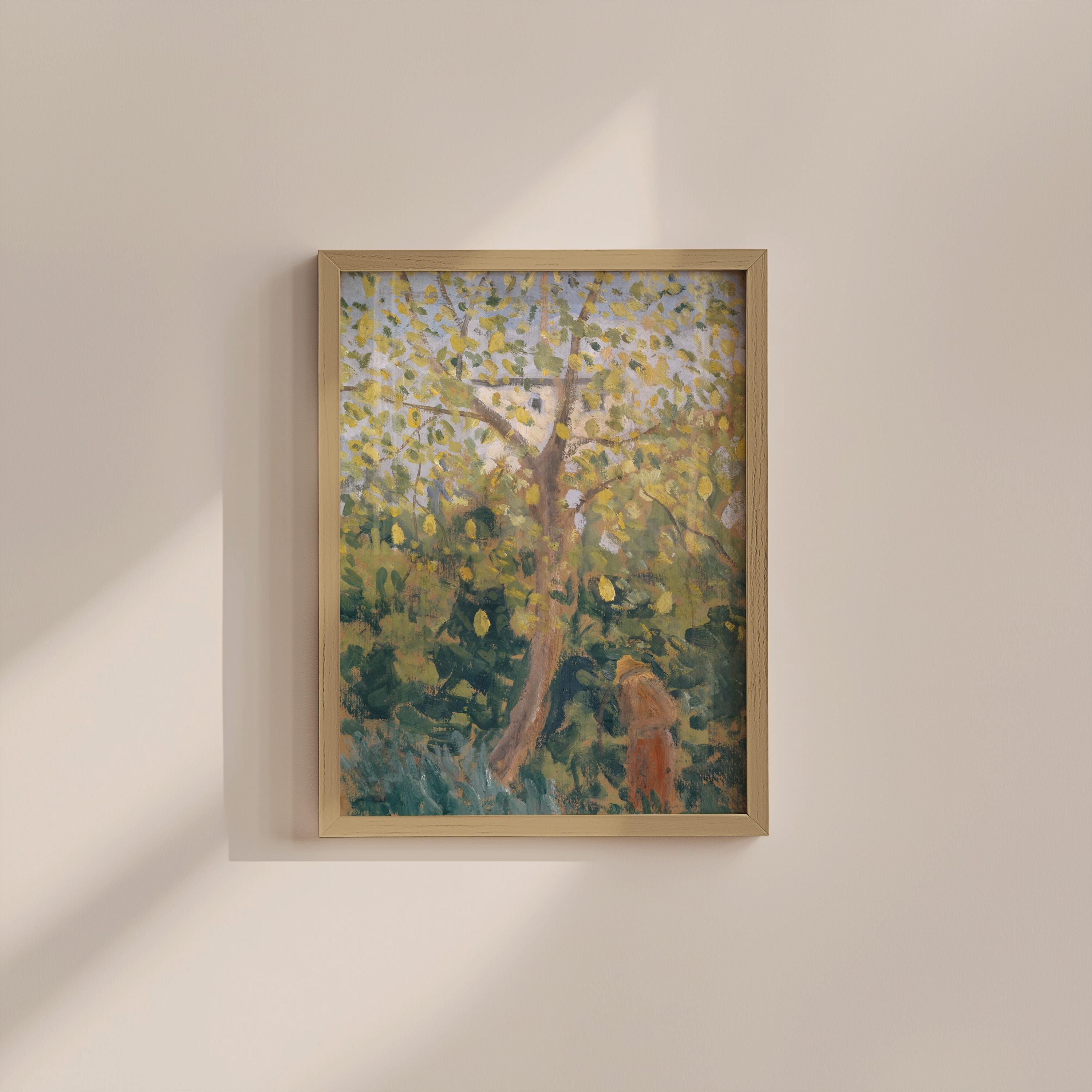 Yellow Leaves Classic Painting Digital Art Print
