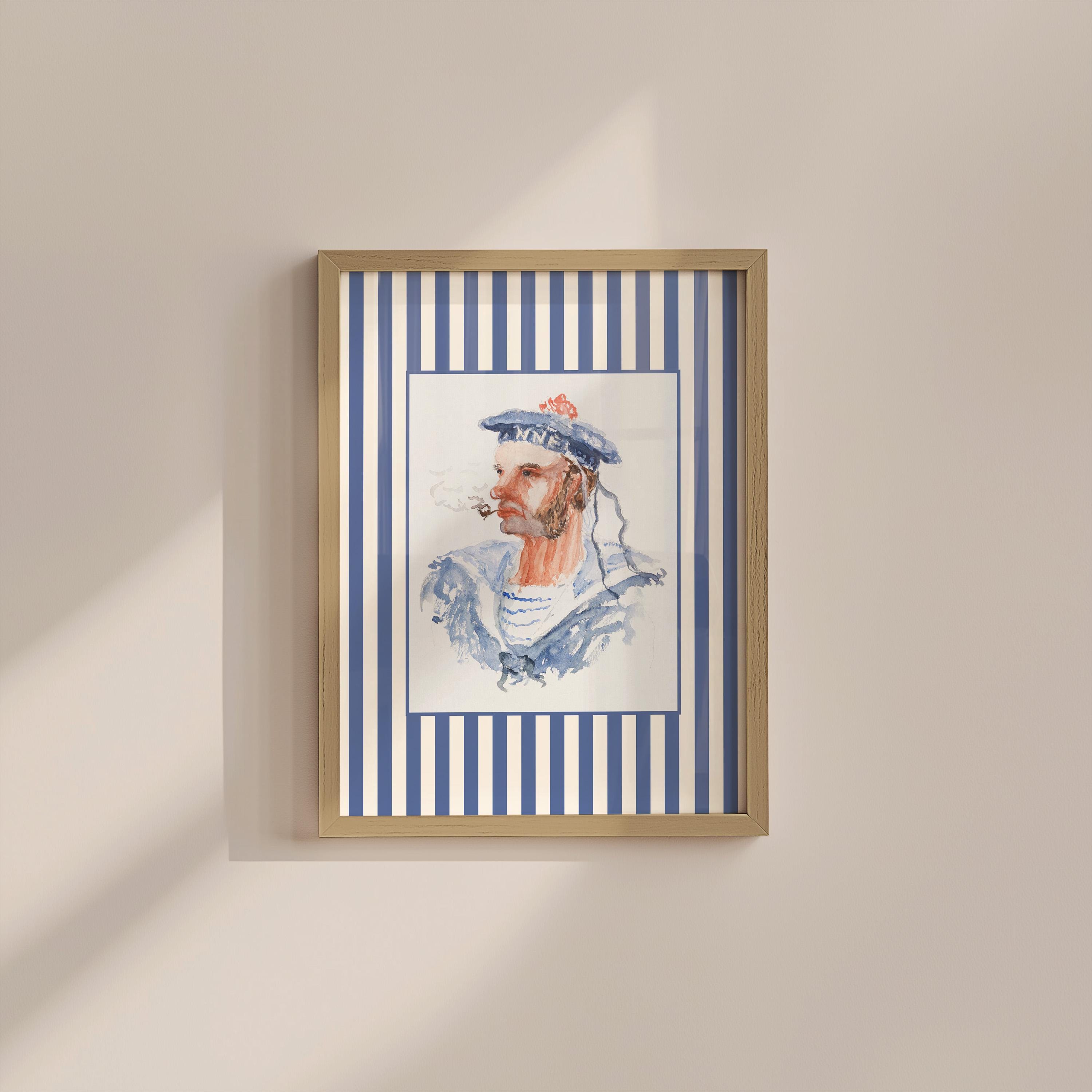 Sailor Painting Vintage Digital Art Print