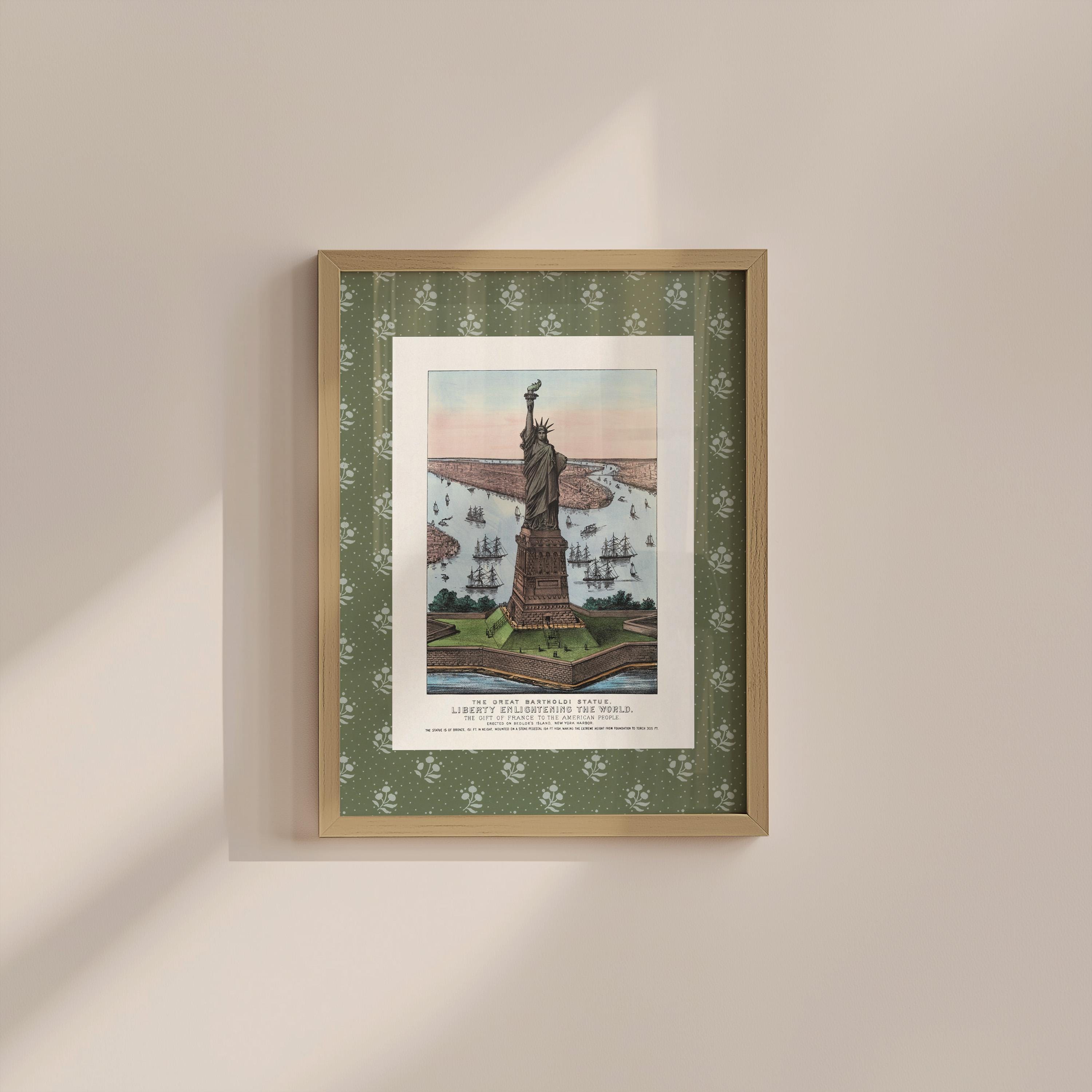 Vintage Statue of Liberty Digital Art Print