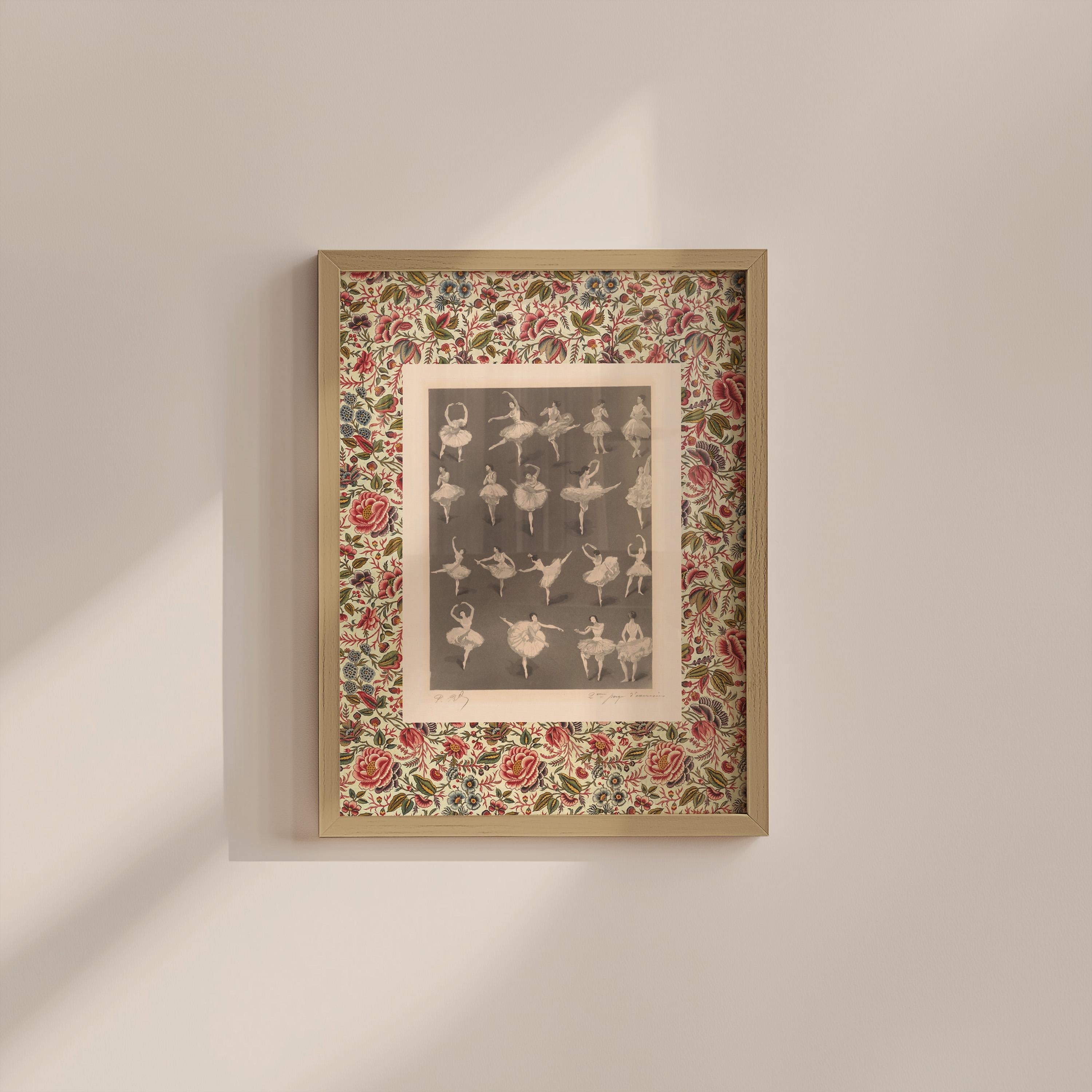 Vintage Fashion Floral Ballerina Digital Art Print