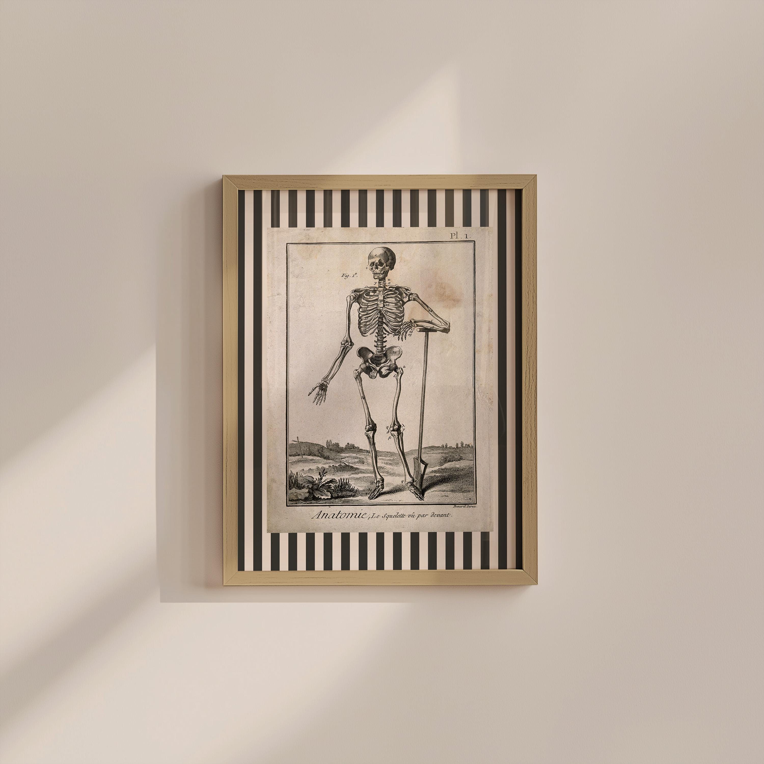 Skeleton Vintage Digital Art Print