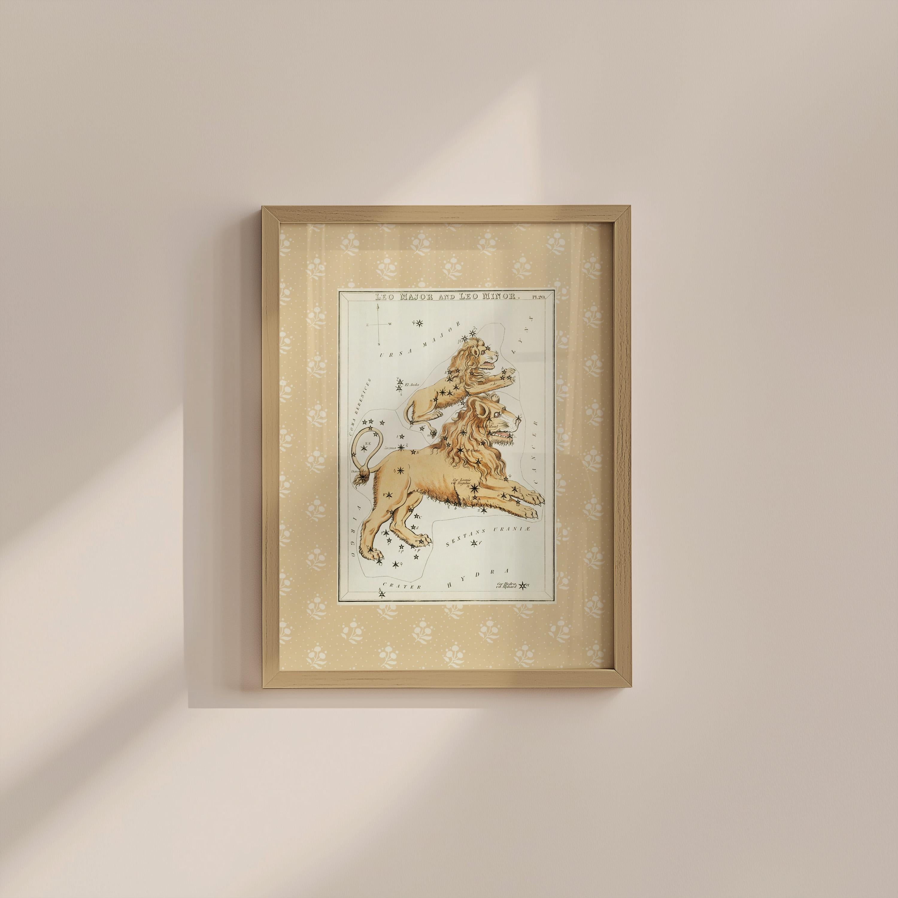 Vintage Astrology Leo Digital Art Print