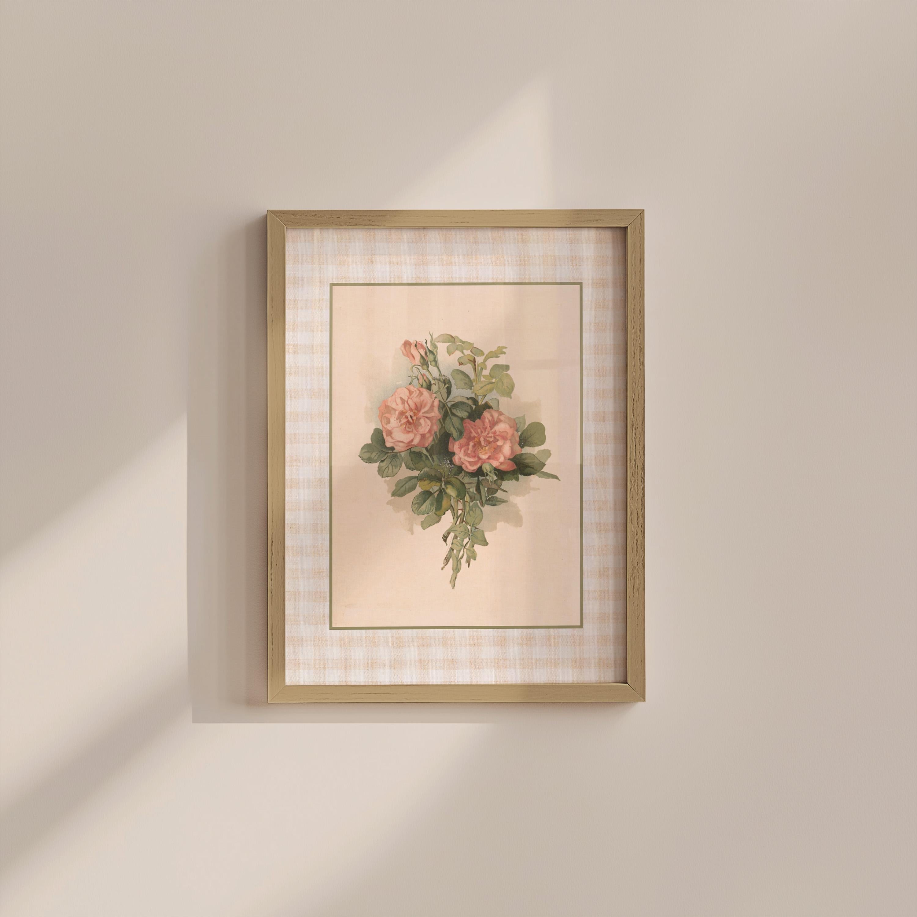 Pink Soft Bouquet Vintage Digital Art Print