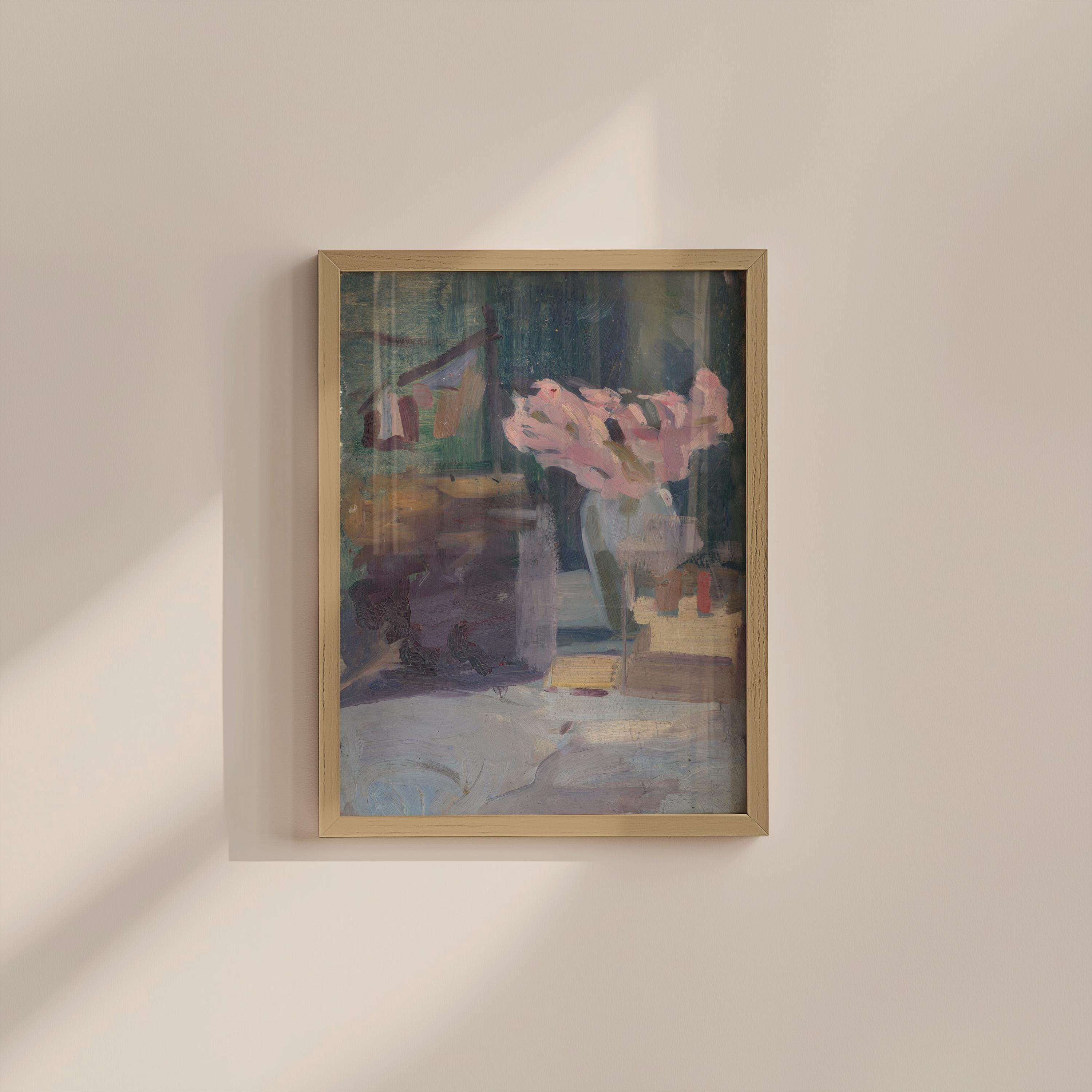 Pink Bouquet Vintage Digital Art Print