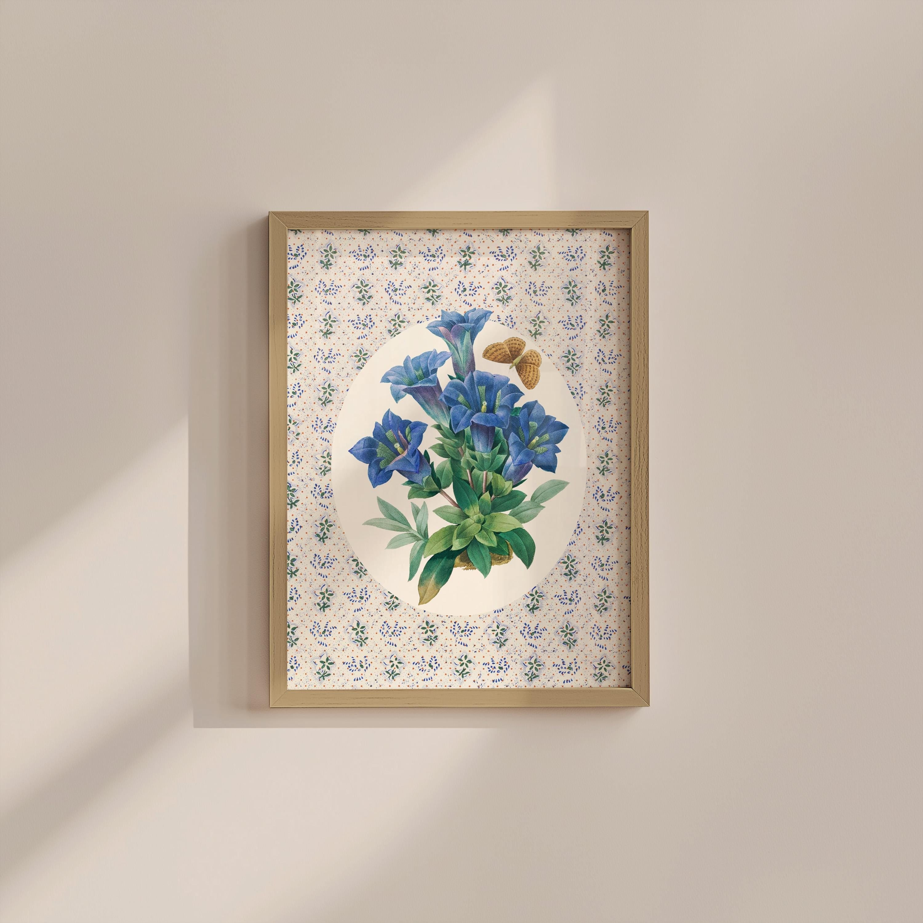 Chintz Blue Vintage Digital Art Print