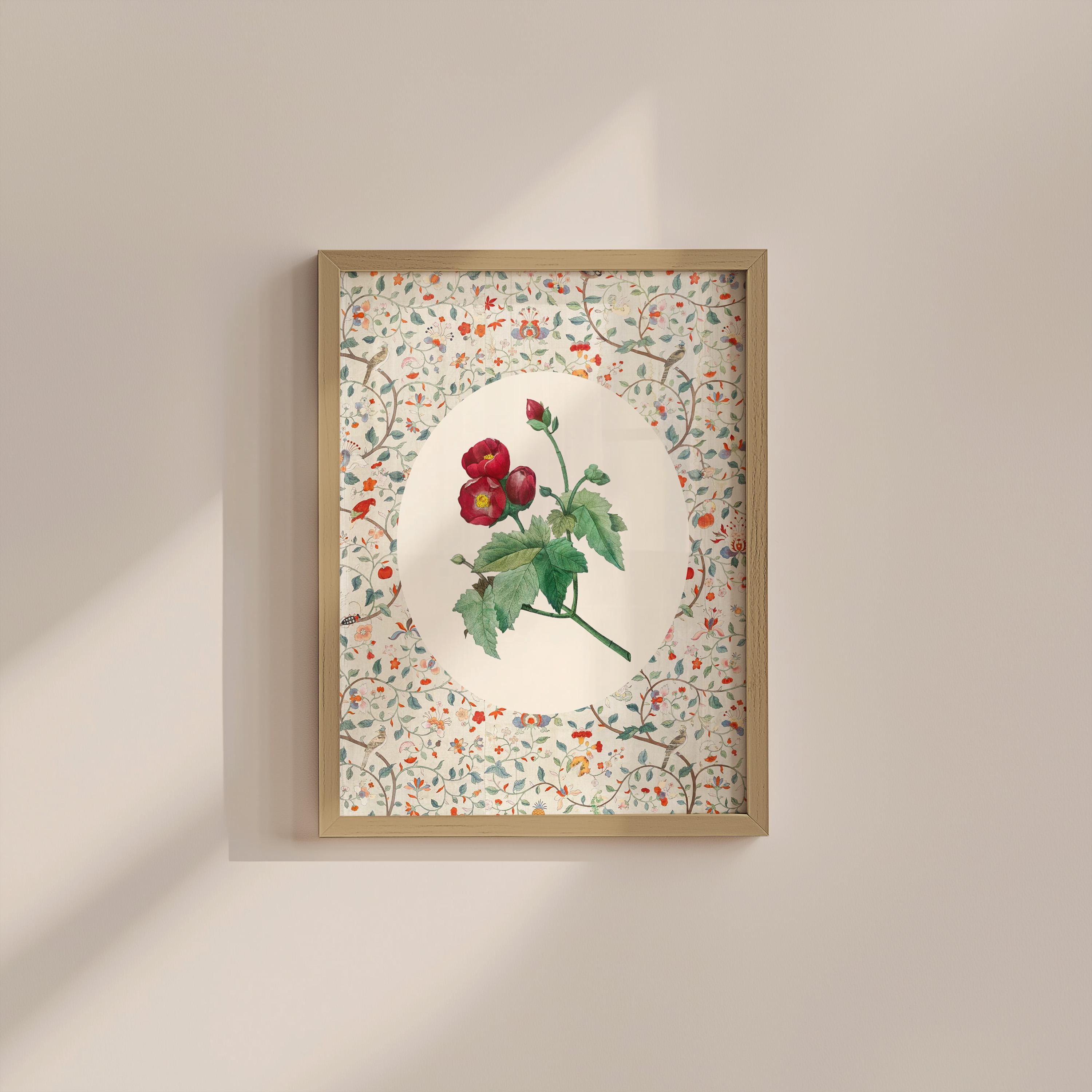 Rose Floral Vintage Digital Art Print