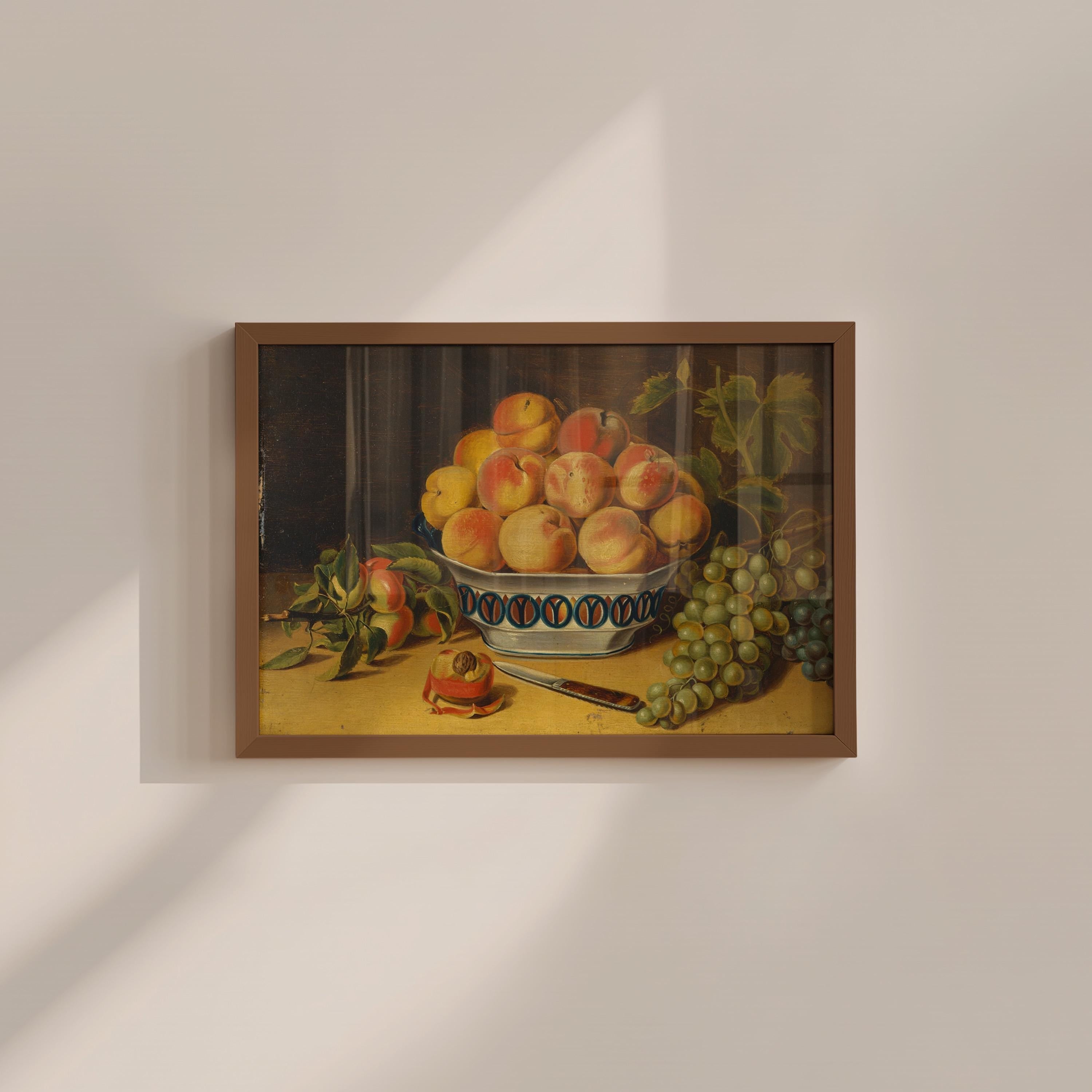 Still Life Oranges Vintage Digital Art Print