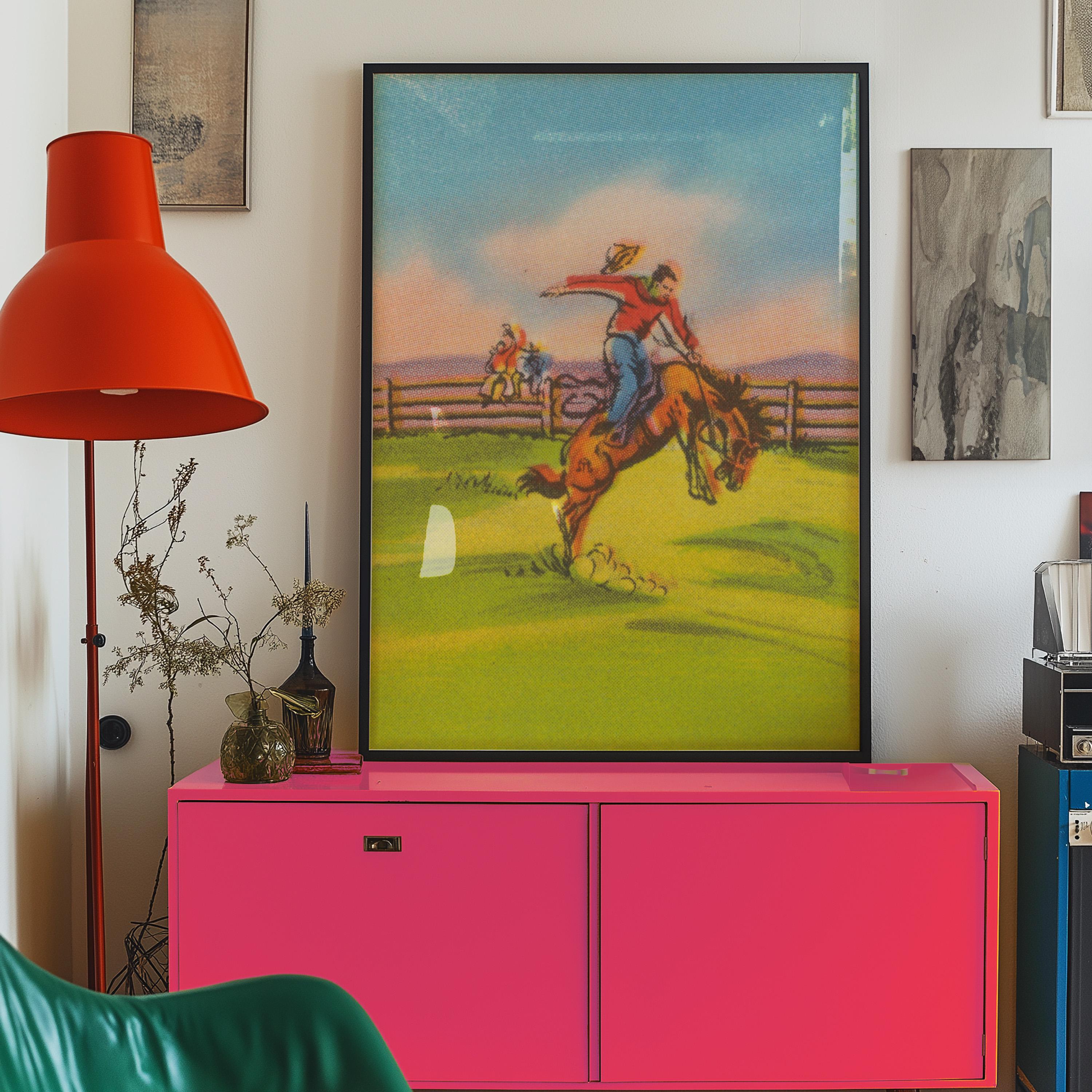 Cowboy Baby Comic Digital Art Print