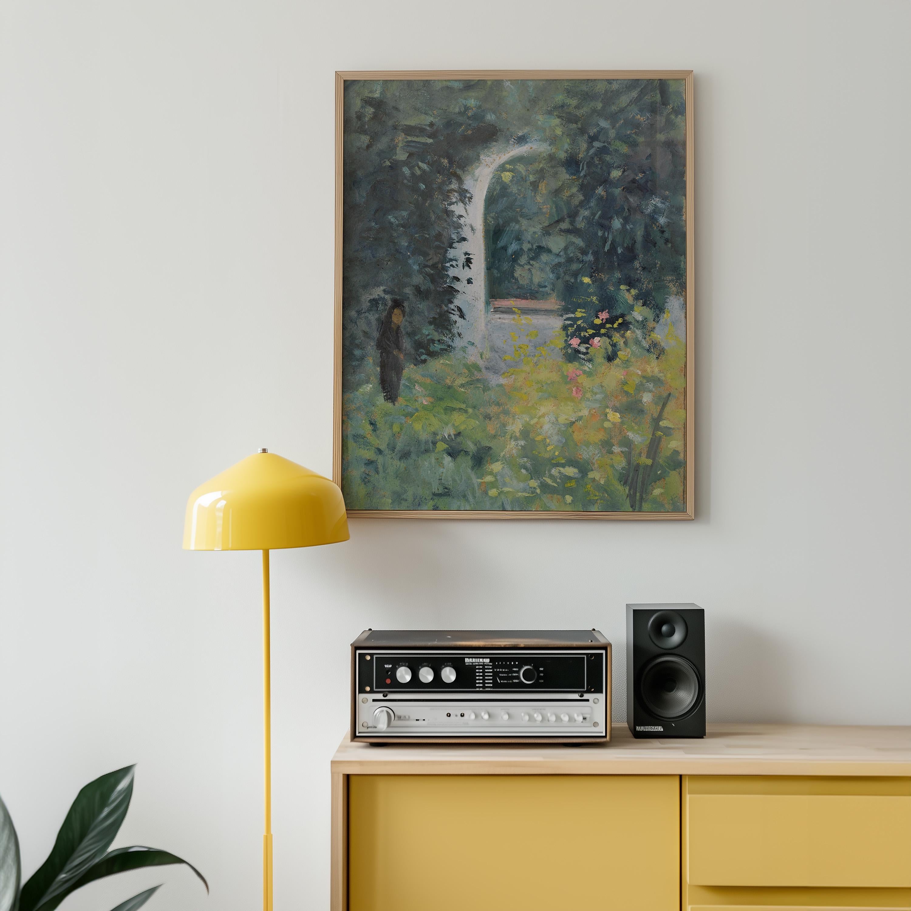 Classic Painting, Classic Art Print, Multi Color Landscape Painting, Green Painting Wall Art, Green and Blue Prints, Digital Download