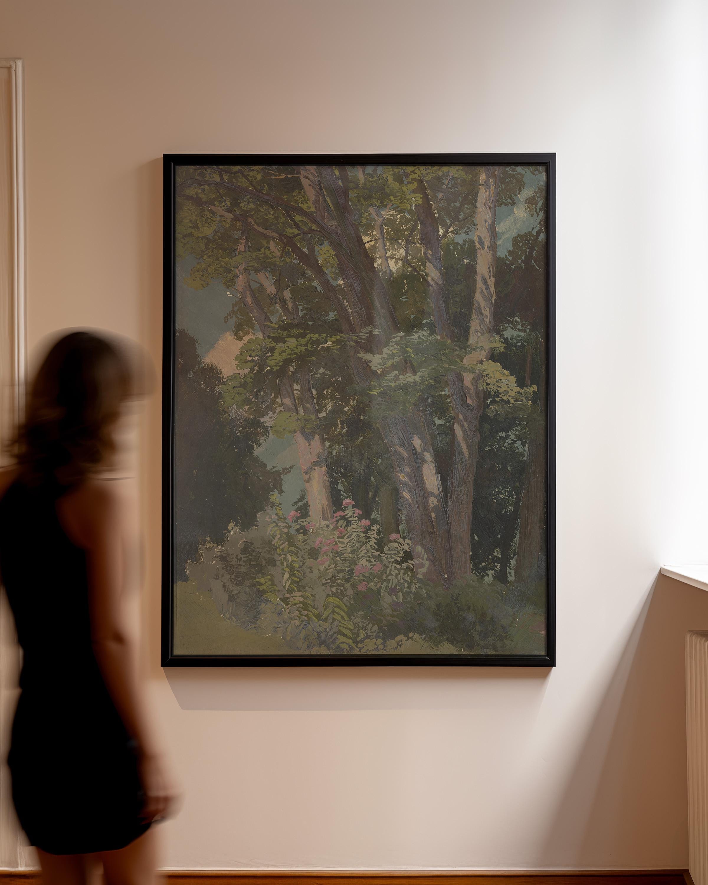 Vintage Abstract Landscape Digital Print, Neutral Warm Tones Large Wall Art, Downloadable Oil Painting Decor, Modern Home Decor