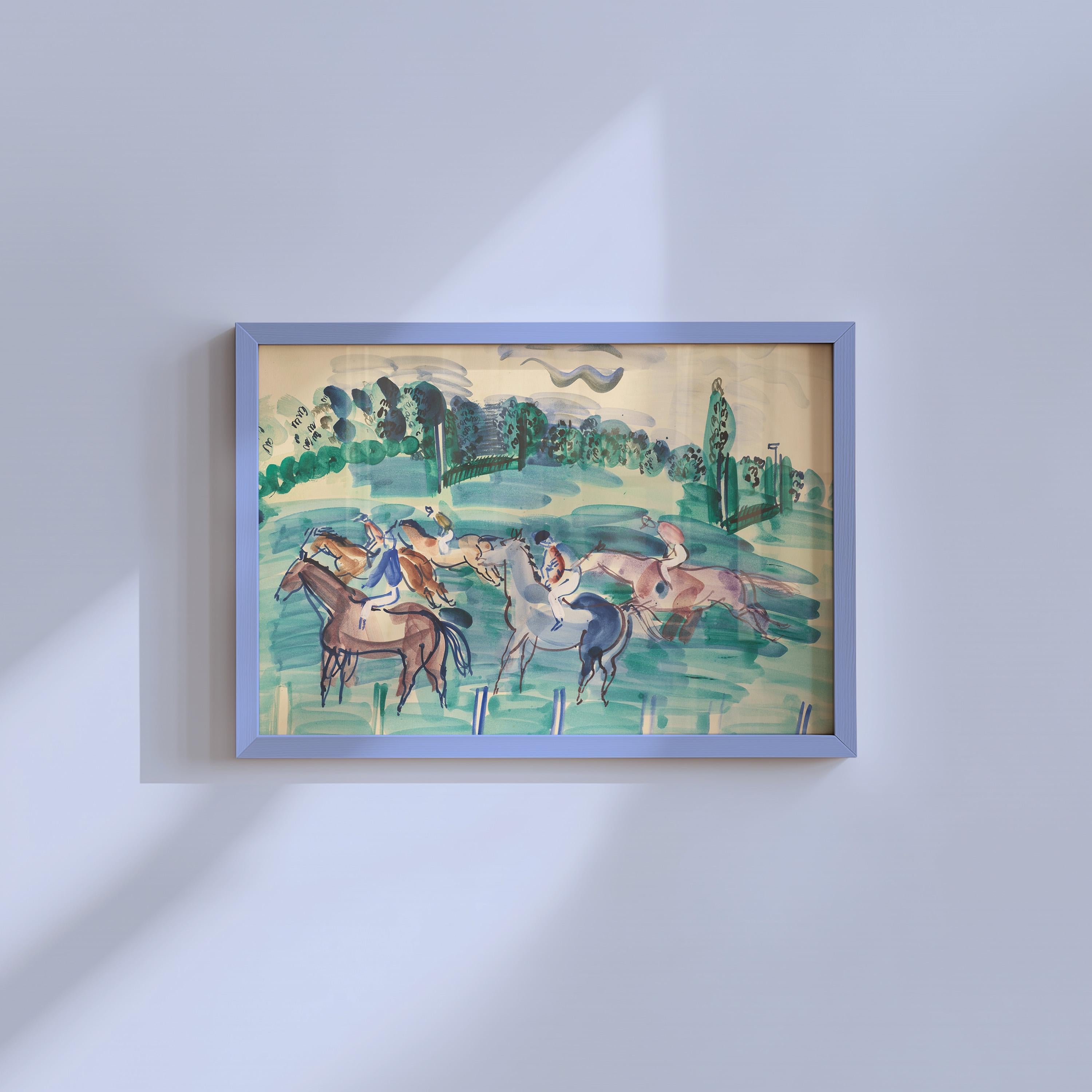 Abstract Wall Art, Vintage Landscape Painting, Horse Fauvism Decor, Downloadable Print, Large Wall Art, Maximalist Art Print, Unique Art