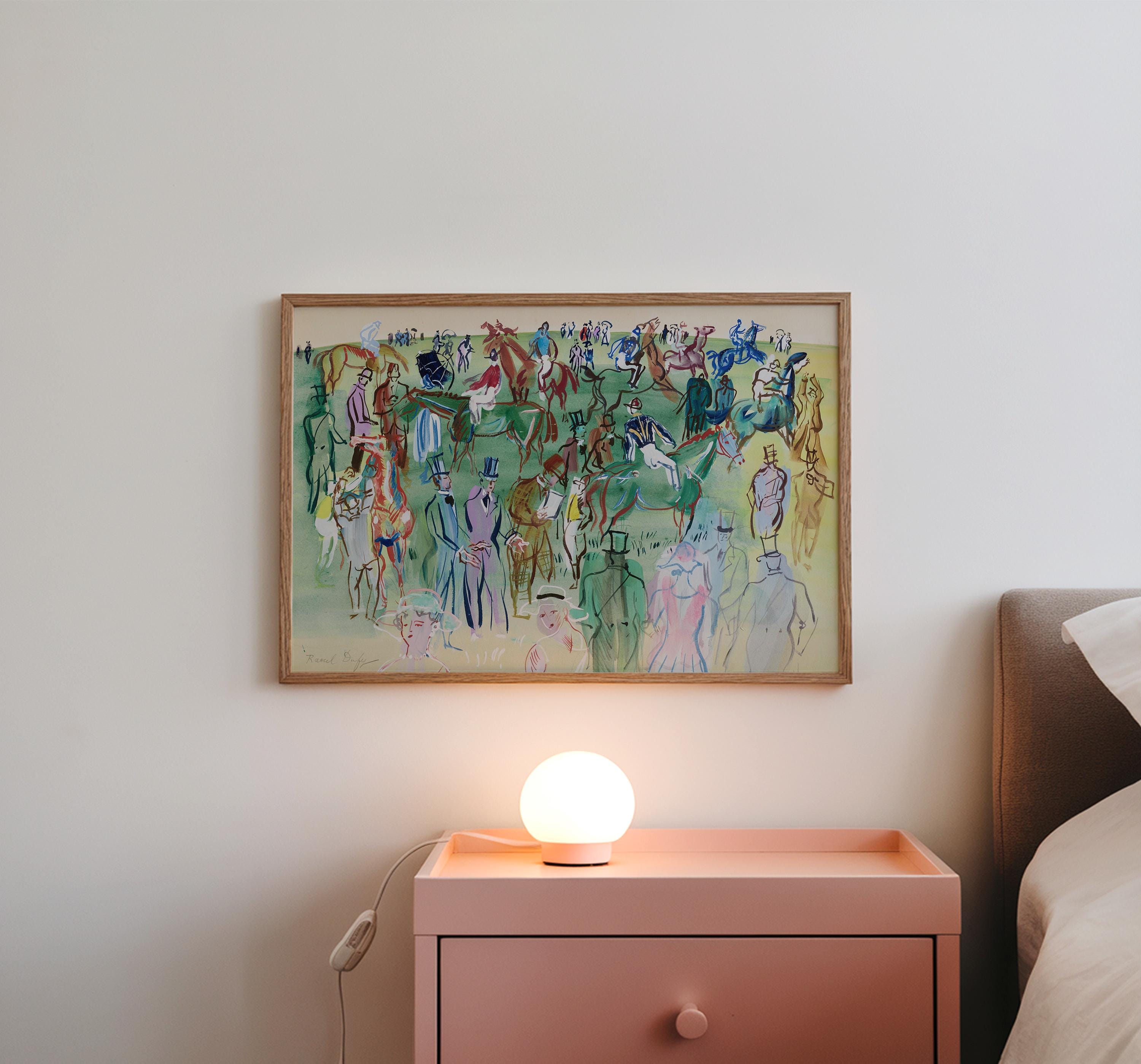 Abstract Equestrian Wall Art | Cottage Core Decor Landscape Oil Painting | Vintage Painting Downloadable Print | Horse Lover Gift