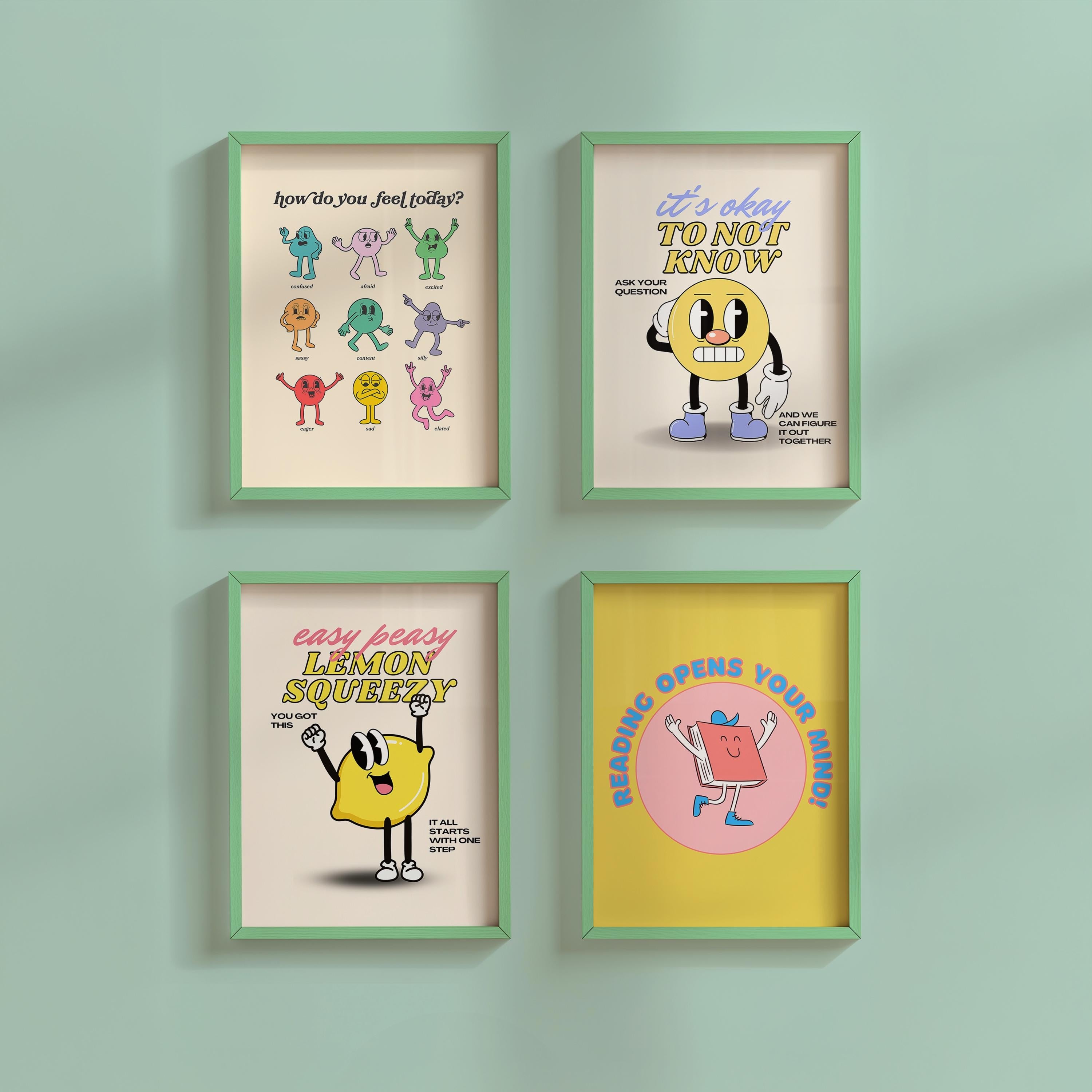 Gallery Wall Set of Four Digital Art Prints