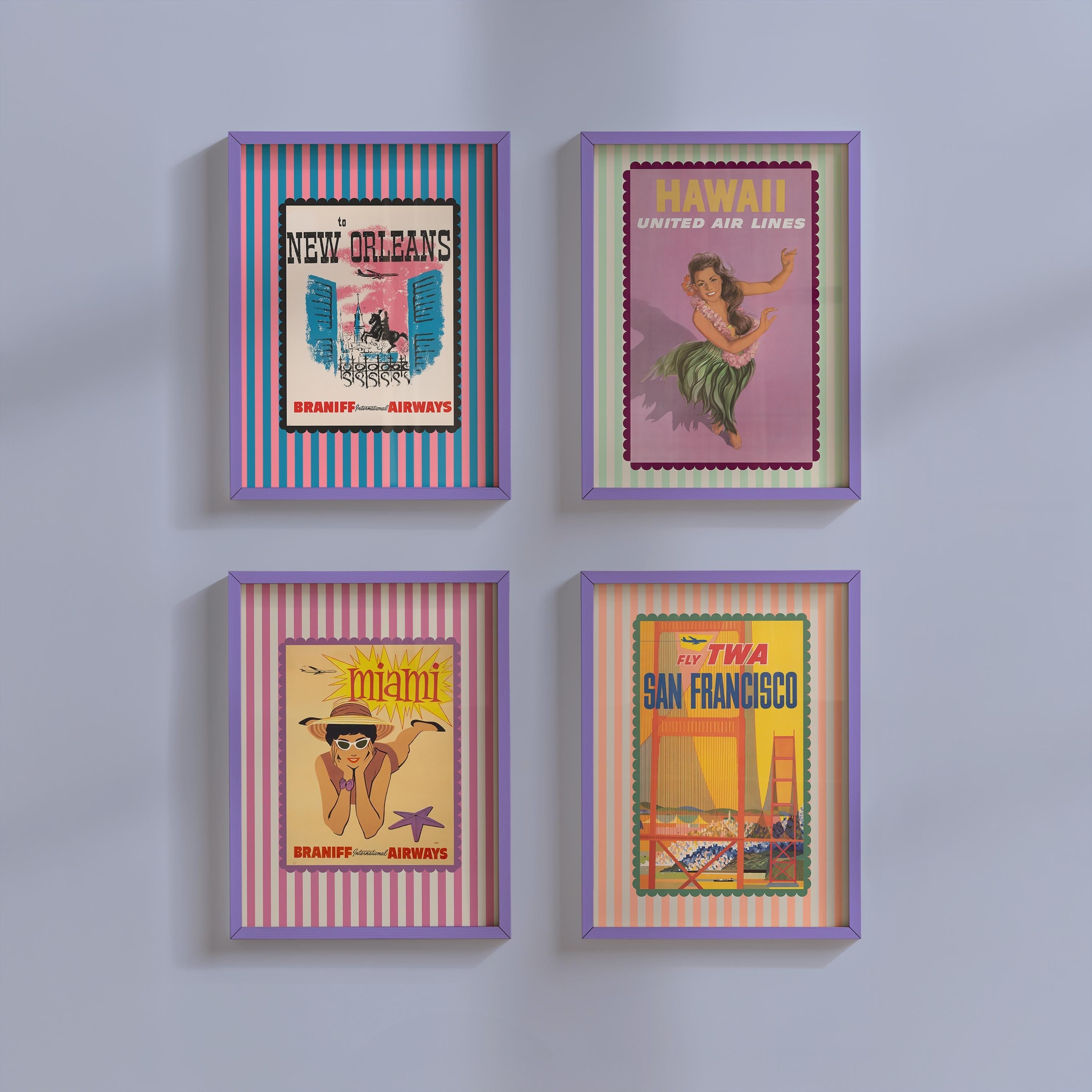 Gallery Wall Set of 4 Digital Art Prints