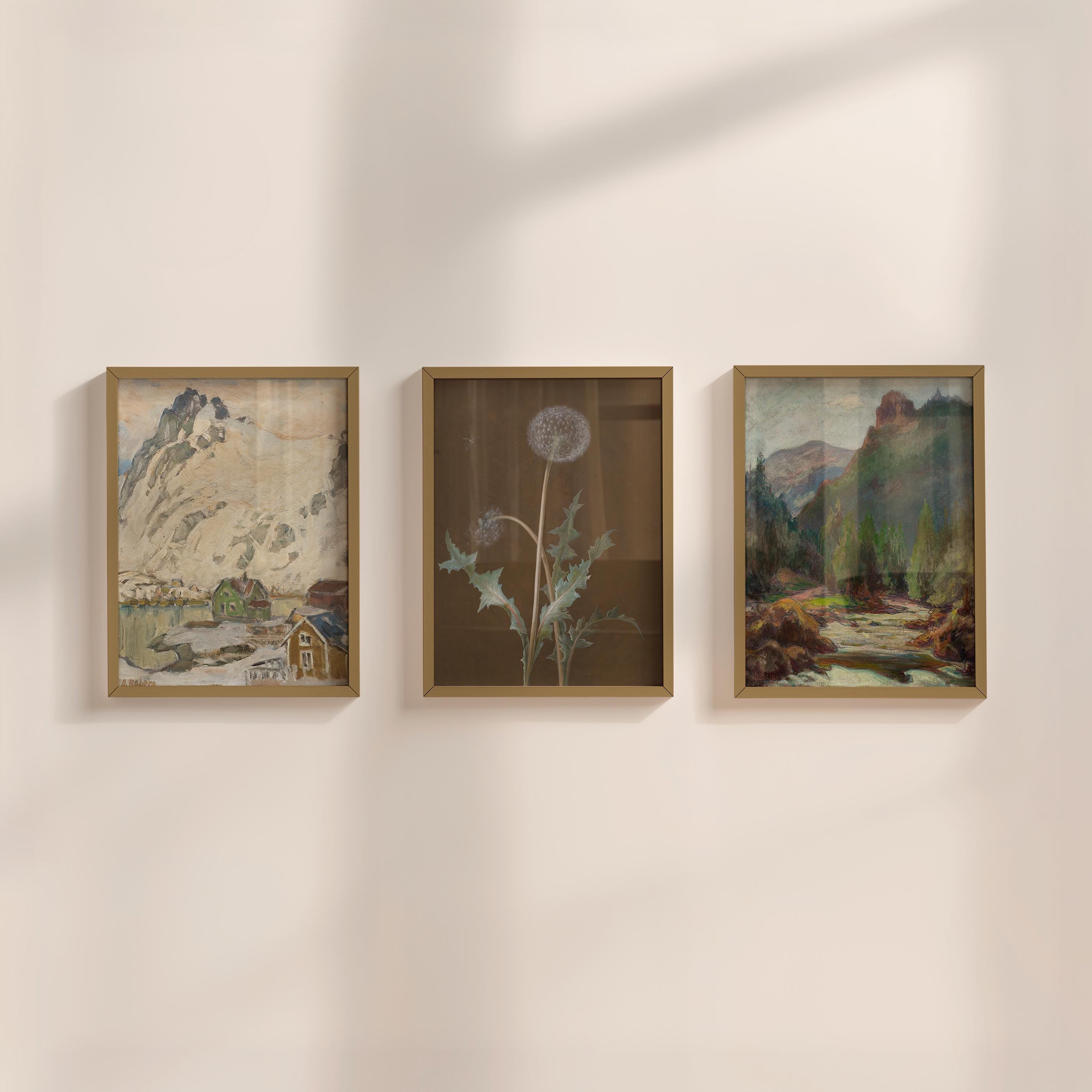 Gallery Wall Bundle of 3 Vintage Classic Painting Digital Art Prints