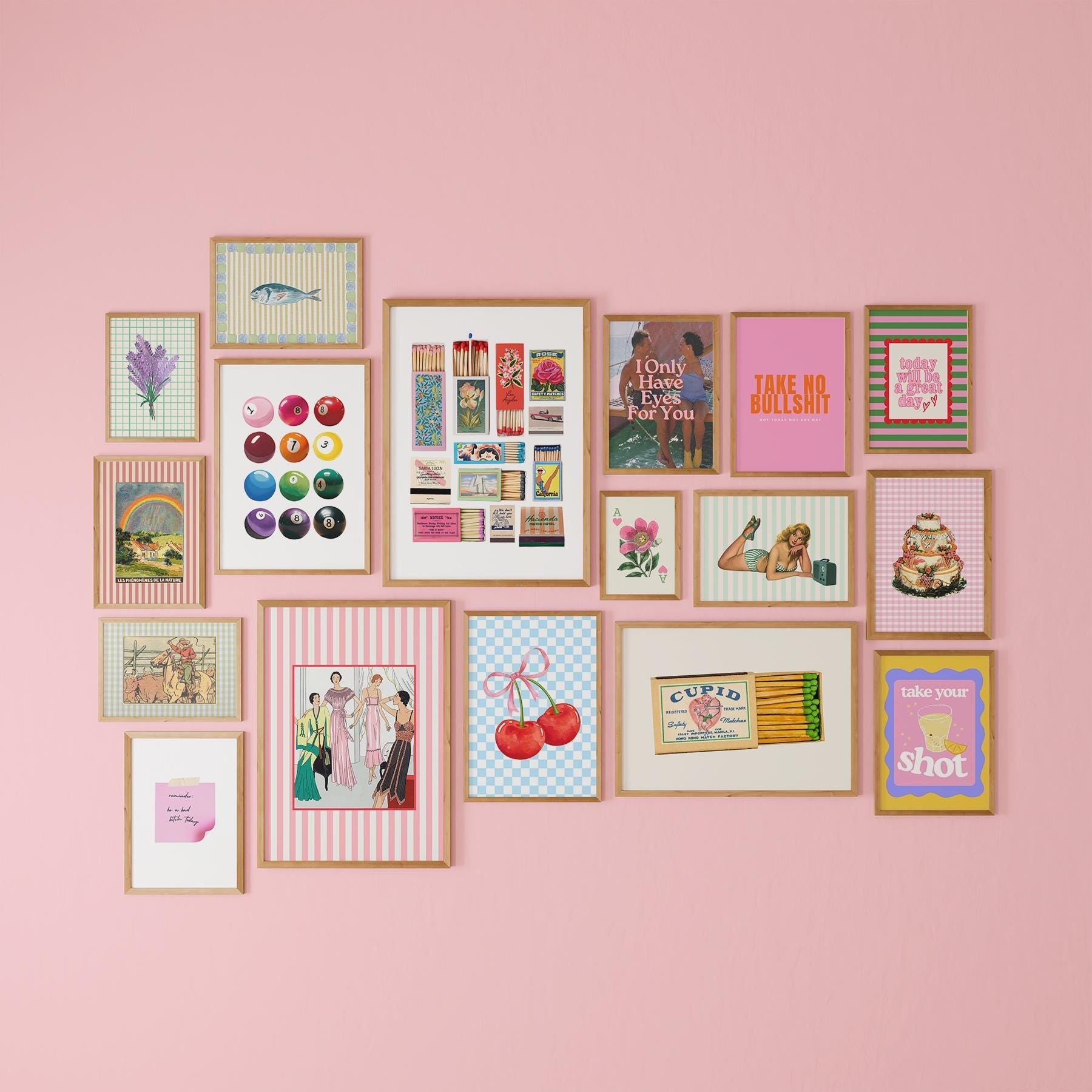 Gallery Wall Set of 17 Digital Art Prints