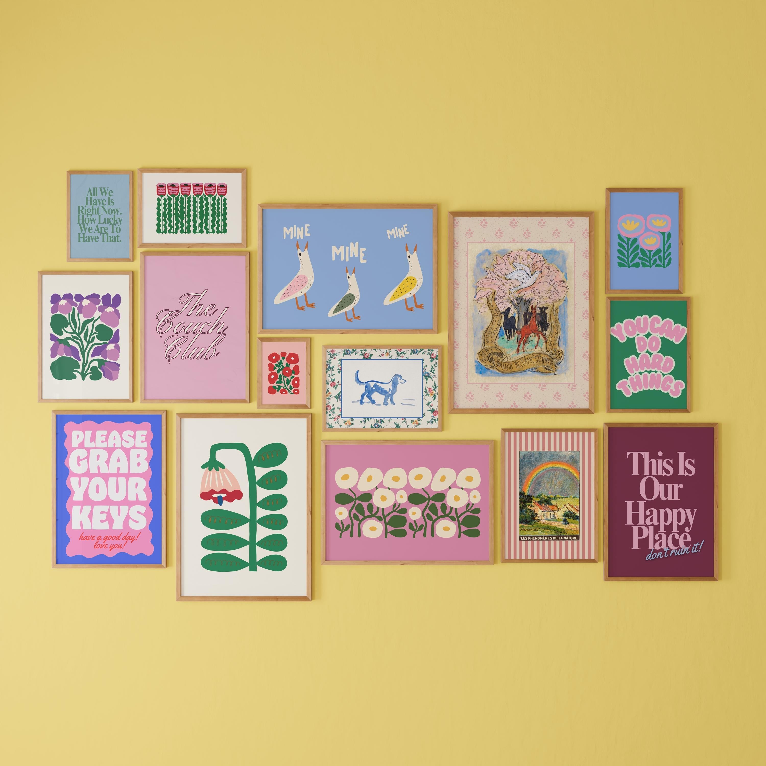 Gallery Wall Set of 15 Digital Art Prints
