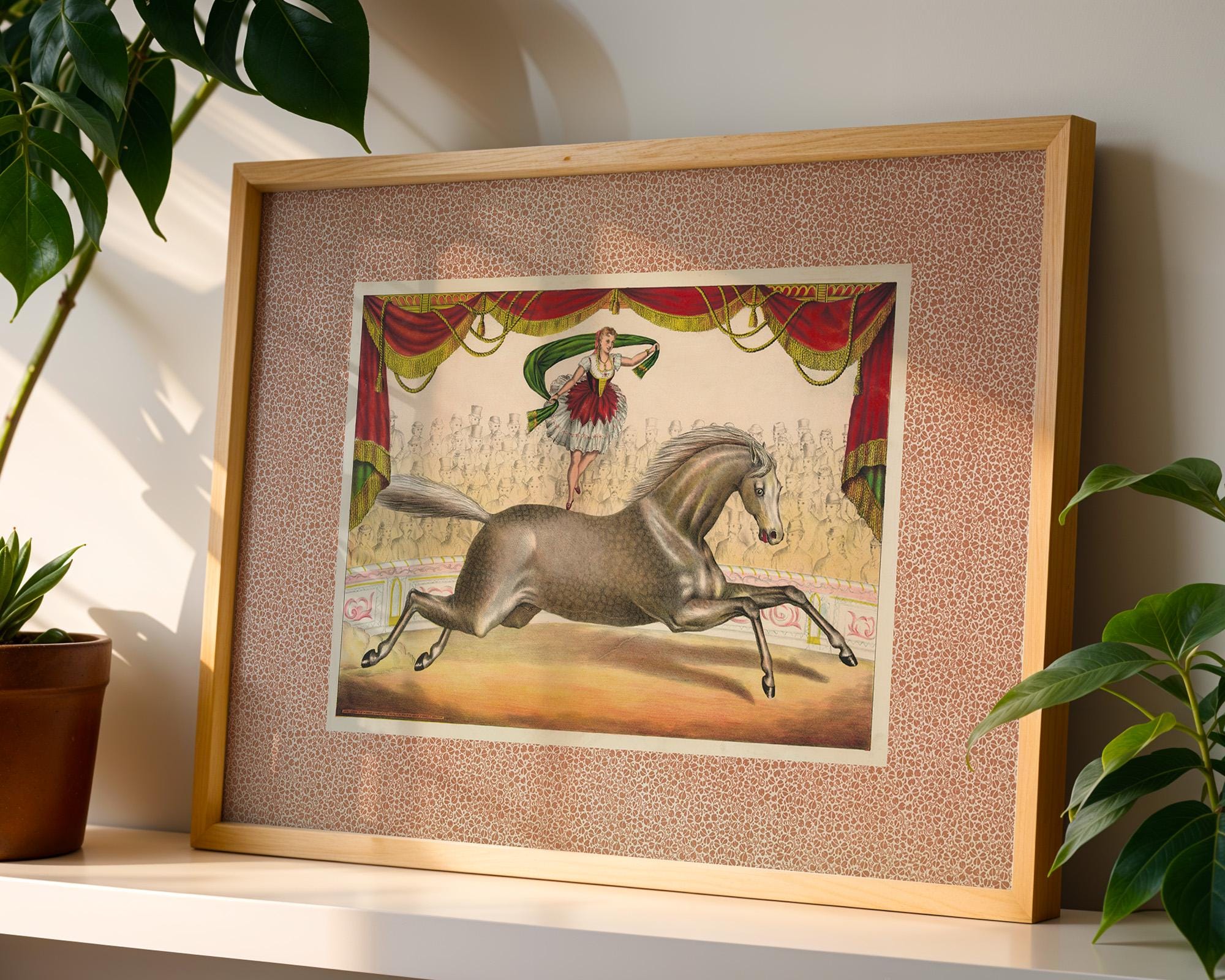 Circus Horizontal Digital Download, kids room, retro kids decor, girls room decor, baby wall art illustration, vintage nursery, playroom