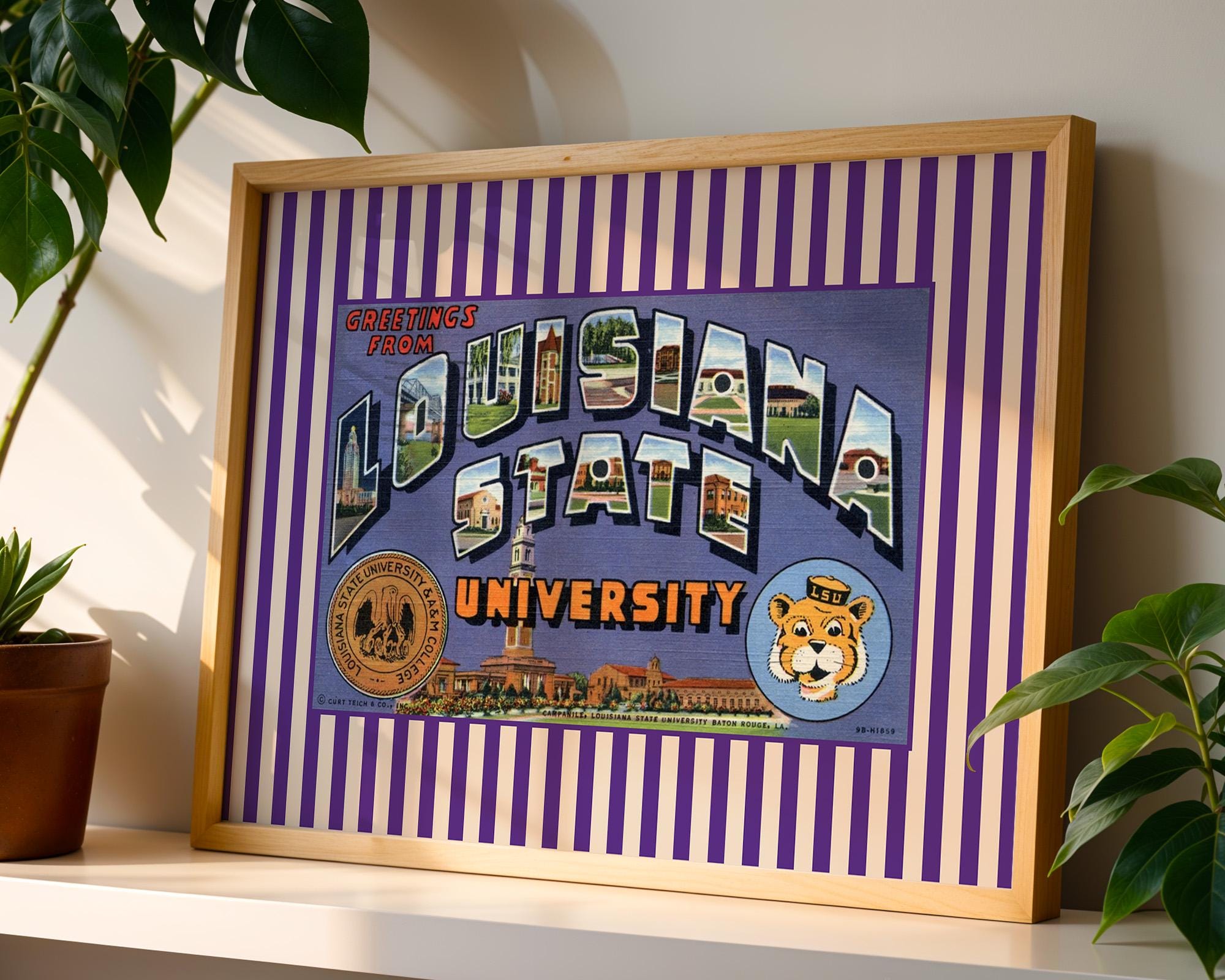 Louisiana Poster, Baton Rouge Views, Stadium Art, Football Art Print, Sports Venue, Baton Rouge Poster, LSU art print, vintage college art