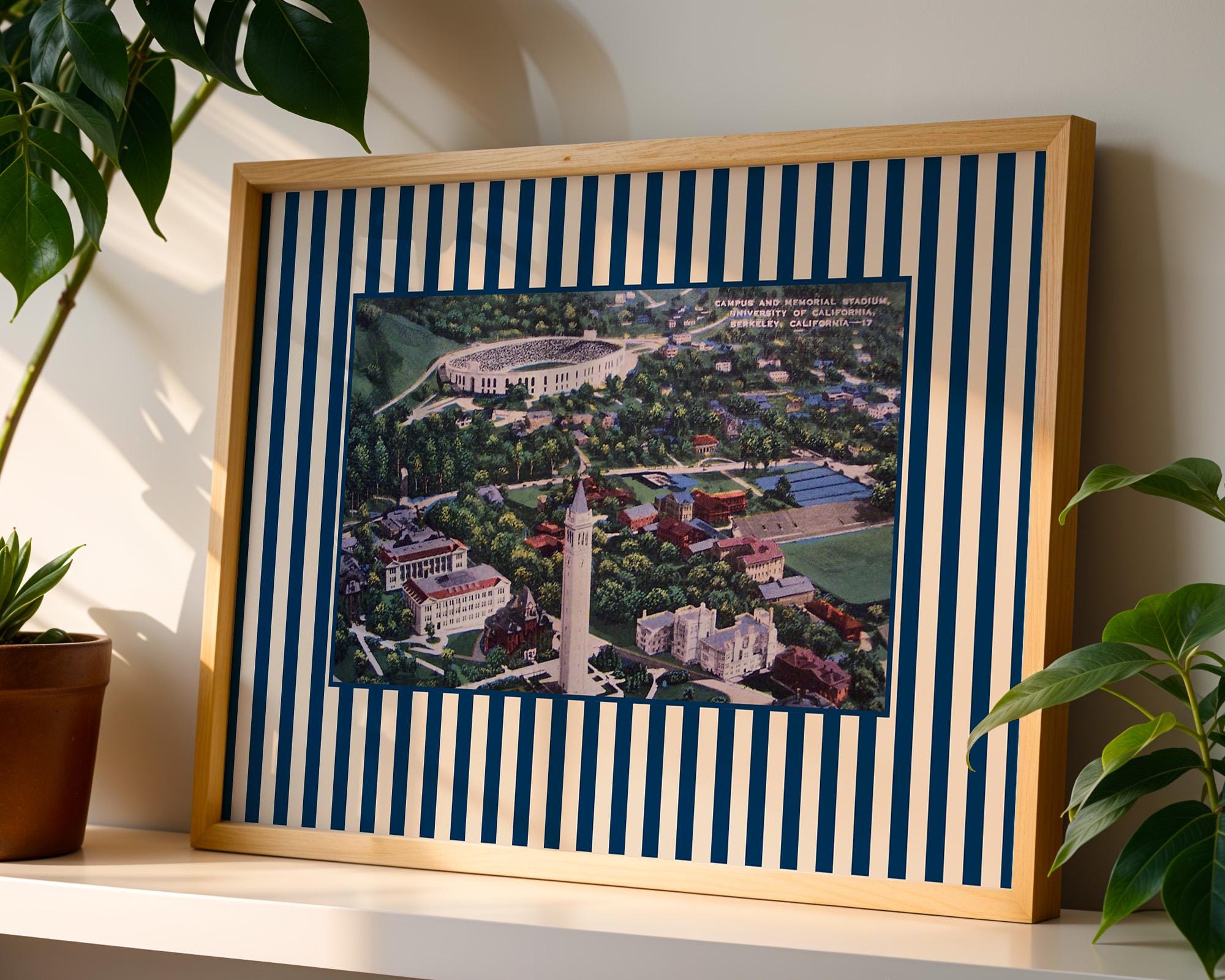 Cal Bears art print, UC Berkeley Art, Wall Decor, Retro Football Poster, College football Wall Art, Gift For Berkeley Student, Sports Art