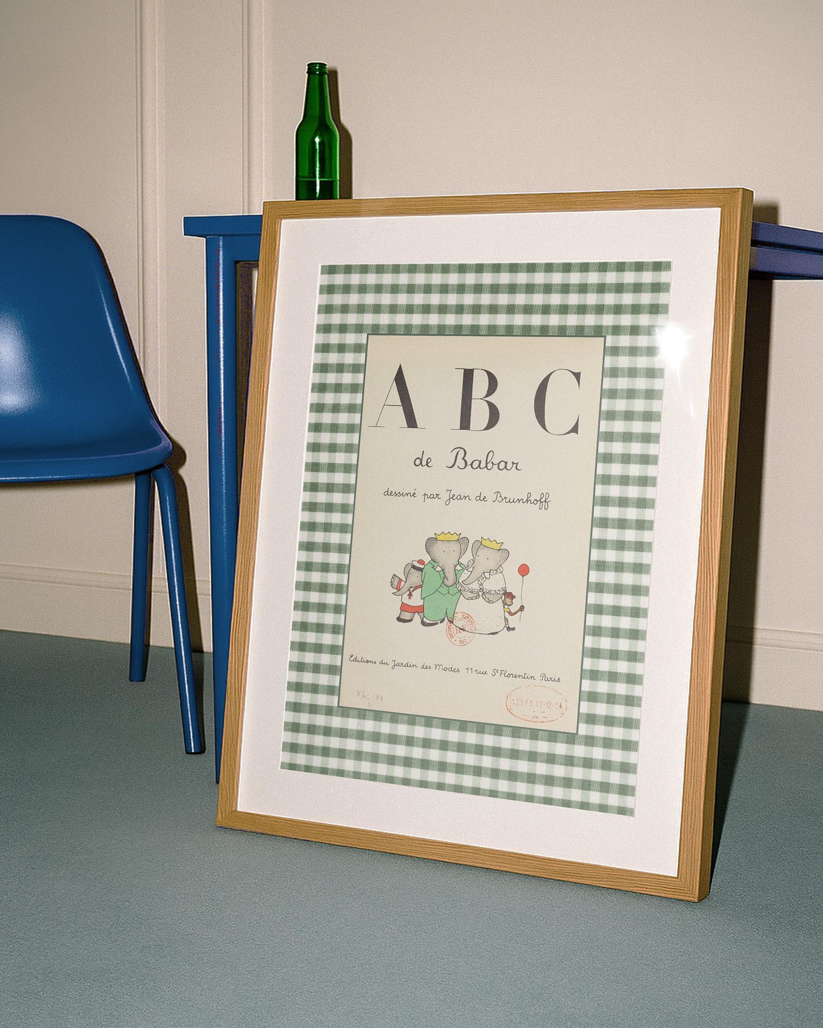 Vintage Babar Nursery Prints DIGITAL DOWNLOAD, Kids Room Decor, Literary Elephant Wall Art, Babar ABCs art, ABCs poster, alphabet art
