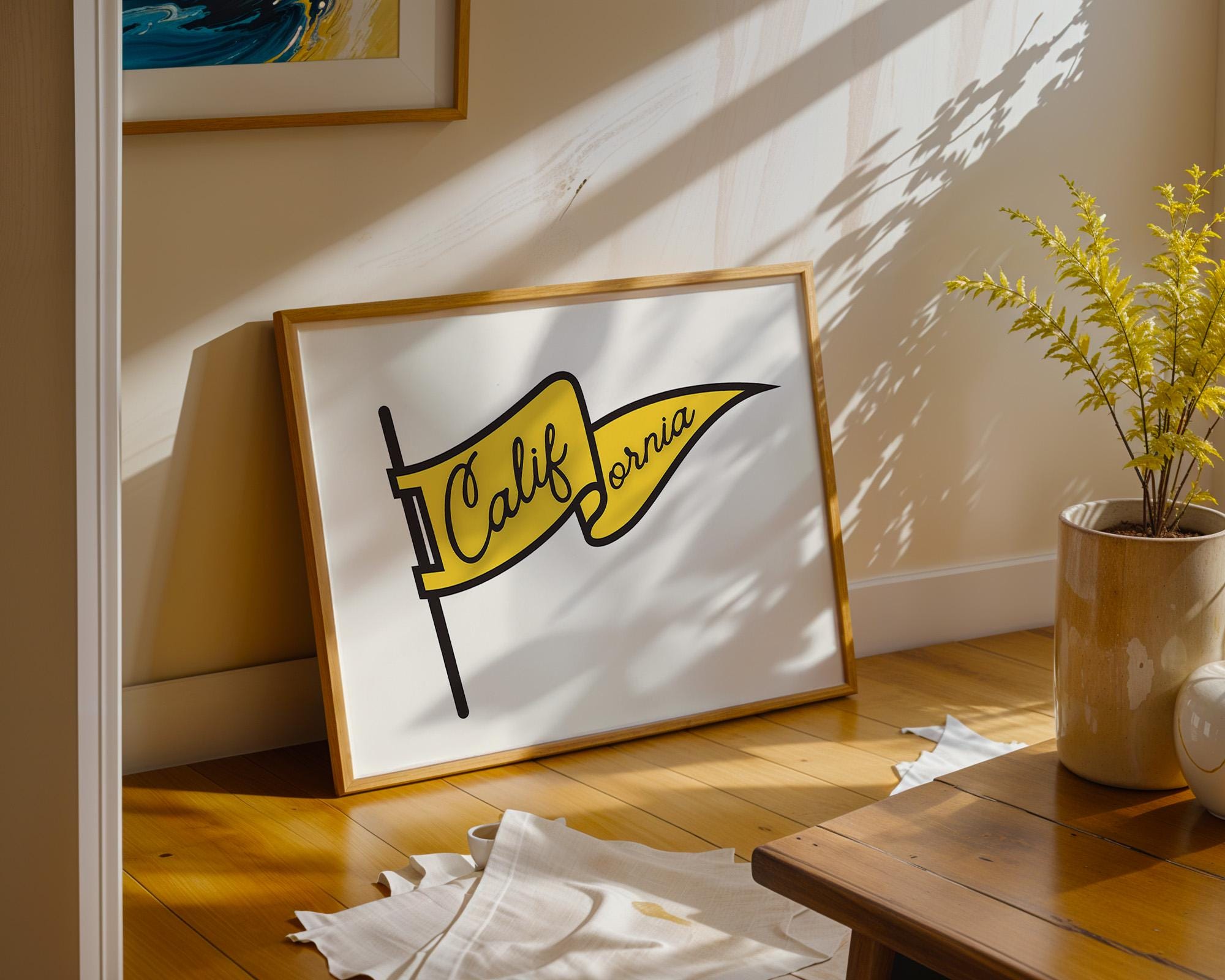 california Flag art print, cali art print, california decor, apartment art print, wall art, digital download, gs print shoppe, pennant art