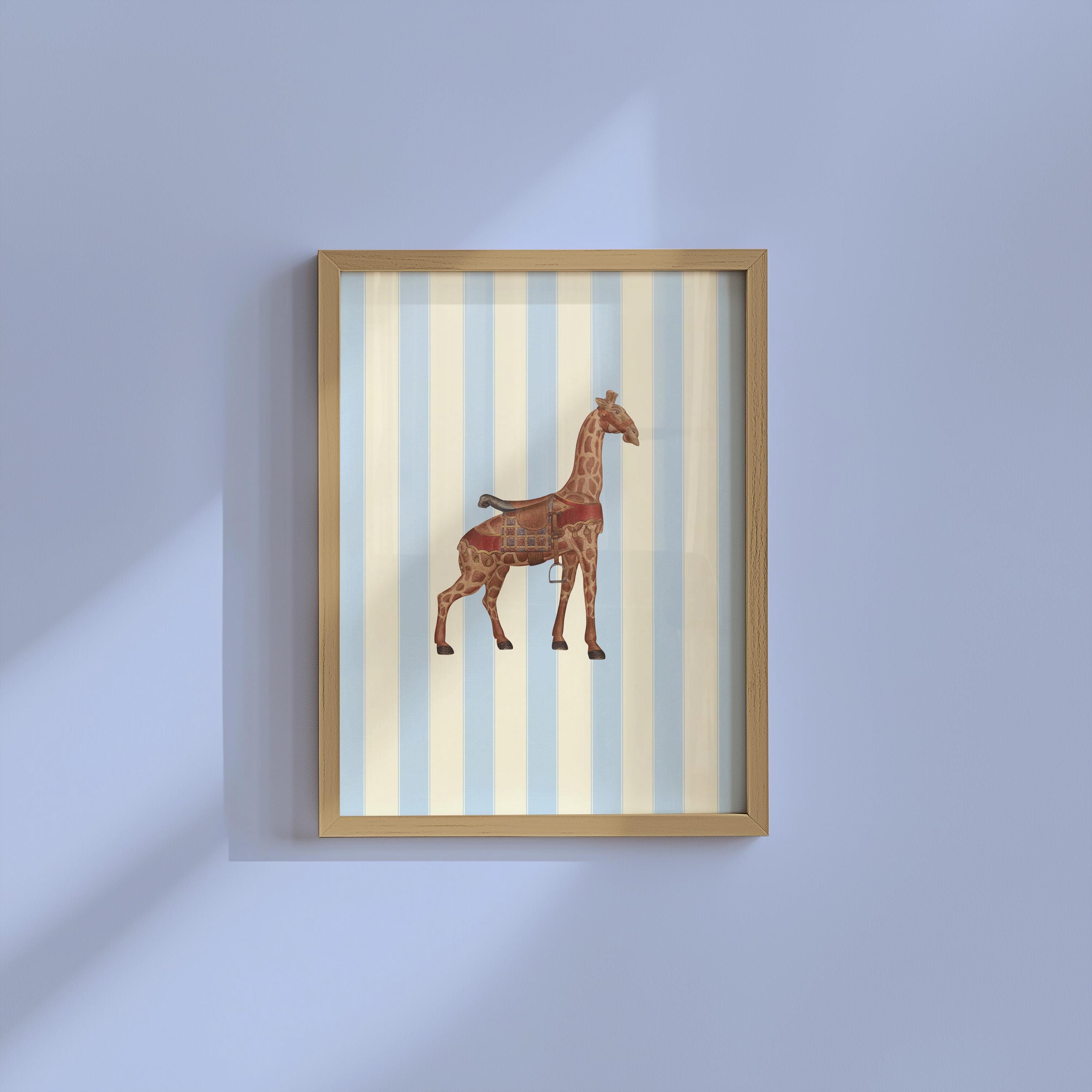 Vintage Carousel animal Print, Digital Downloadable Wall Art, Trendy Decor, Living Room Art, Cottage, Nursery, Whimsical nursery, circus art