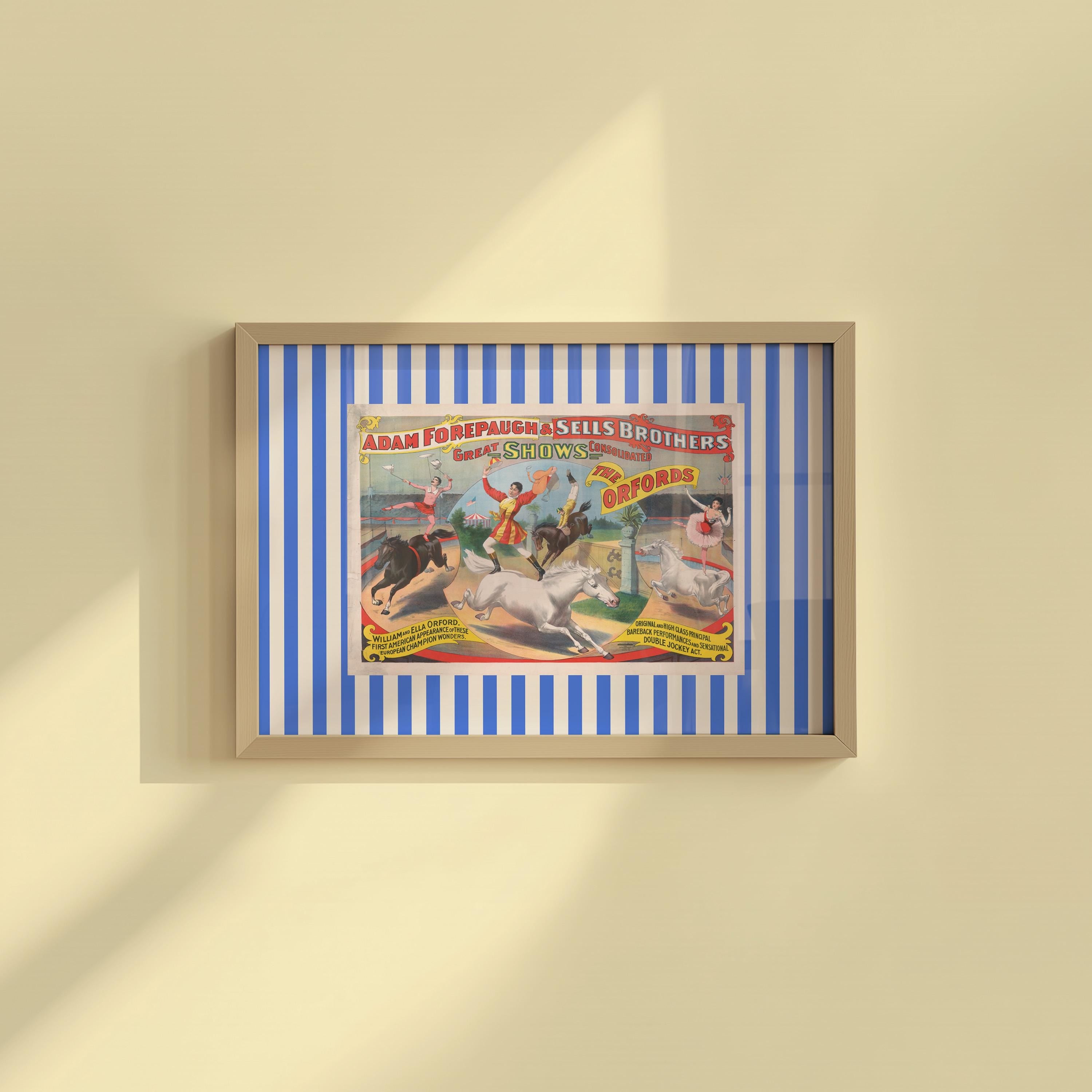 Circus Horizontal Digital Download, kids room, retro kids decor genre neutral baby wall art illustration, vintage nursery, playroom