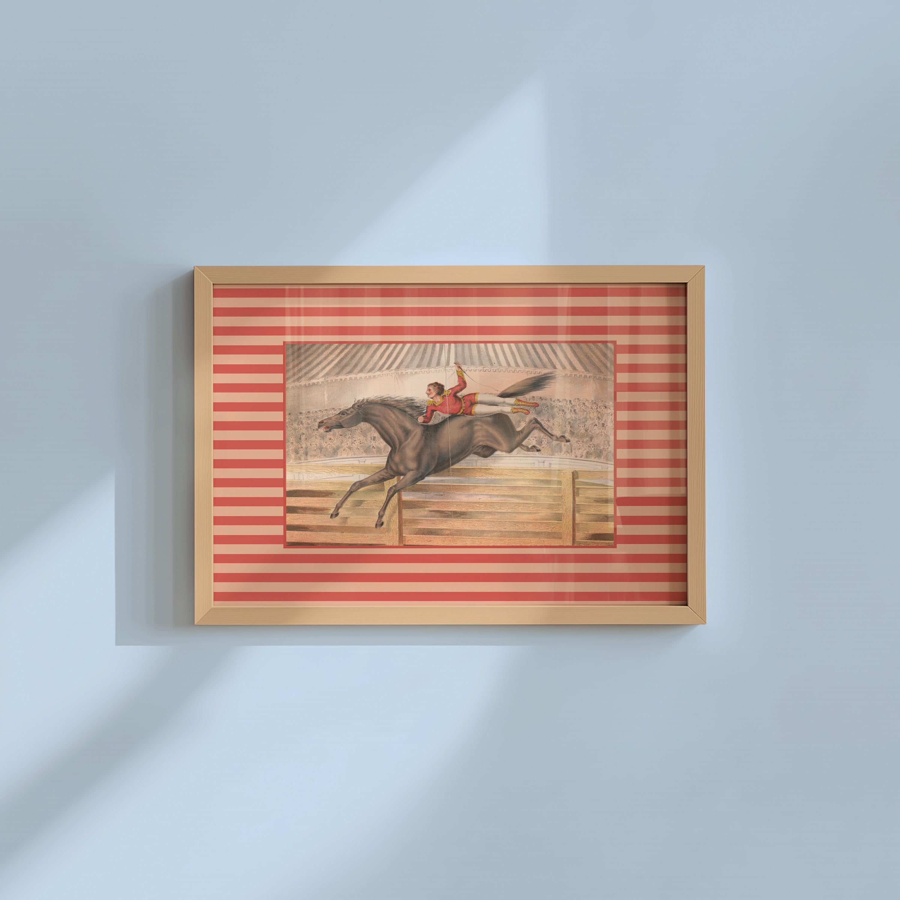 Circus Horse Art Print: Retro Kids Room Decor (Digital Download)