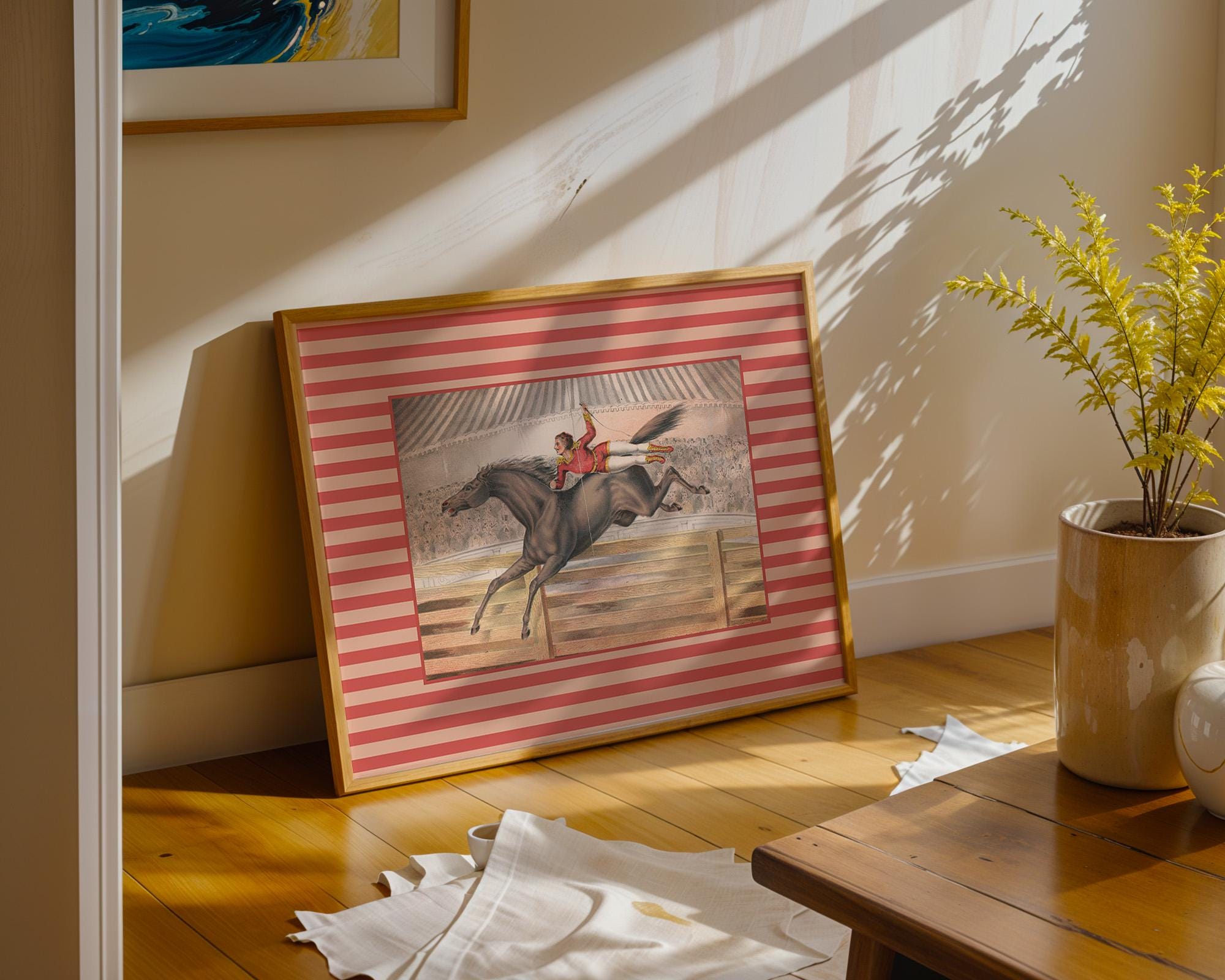 Circus Horse Art Print: Retro Kids Room Decor (Digital Download)