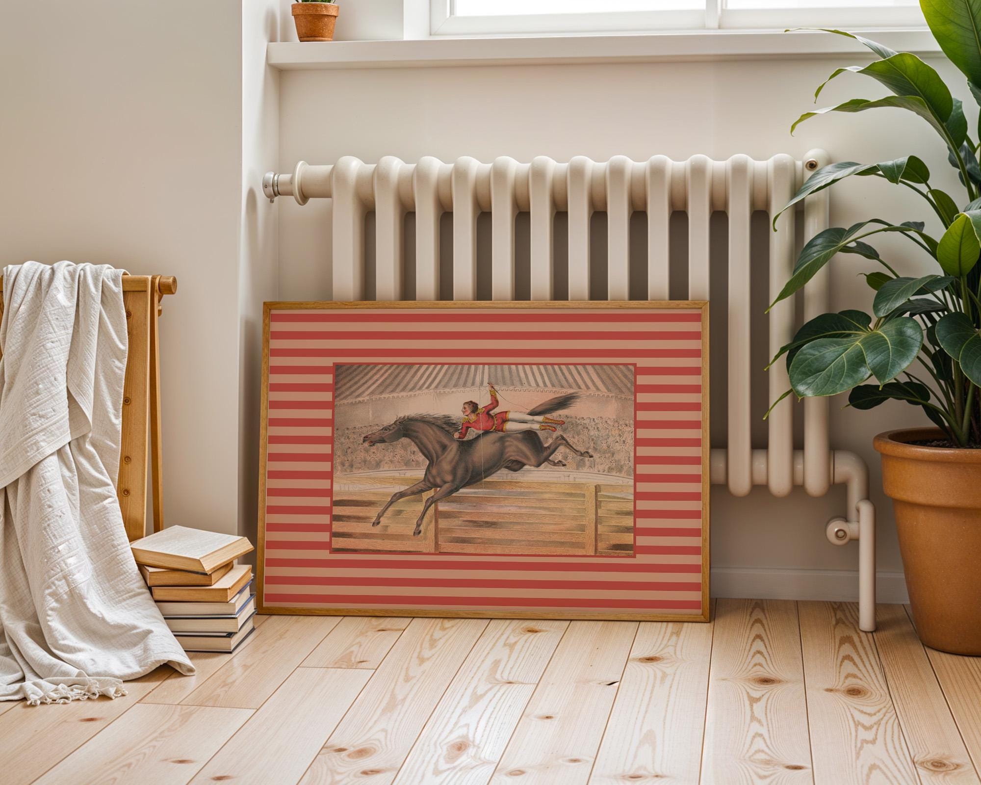 Circus Horse Art Print: Retro Kids Room Decor (Digital Download)
