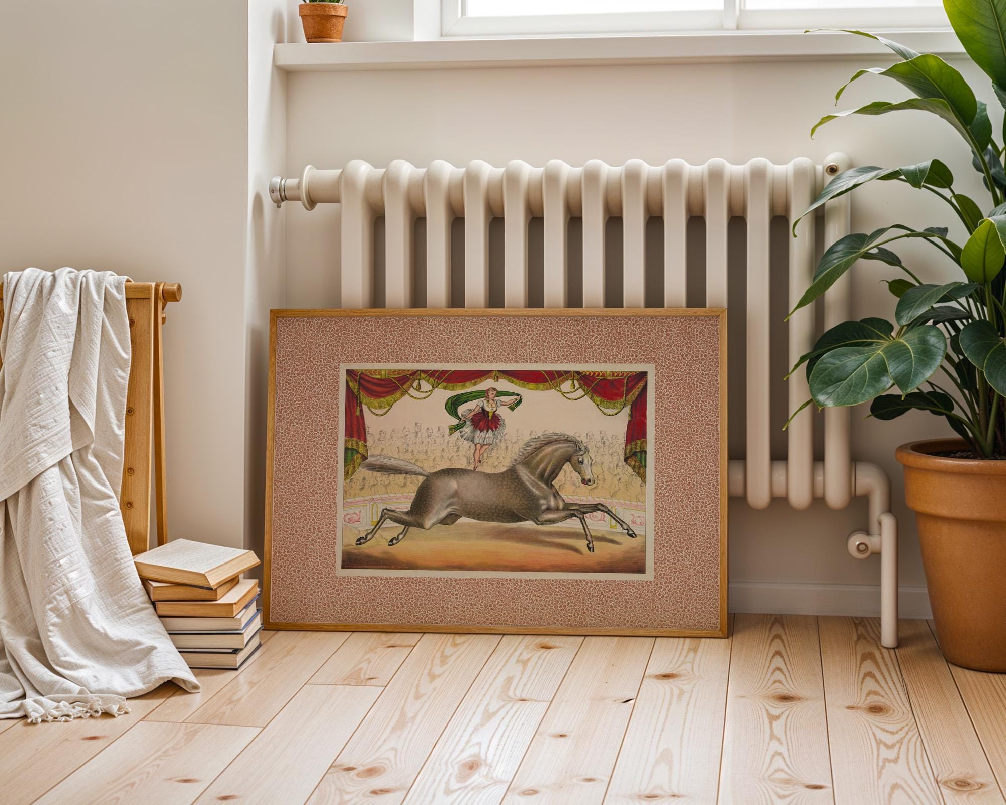 Circus Horizontal Digital Download, kids room, retro kids decor, girls room decor, baby wall art illustration, vintage nursery, playroom
