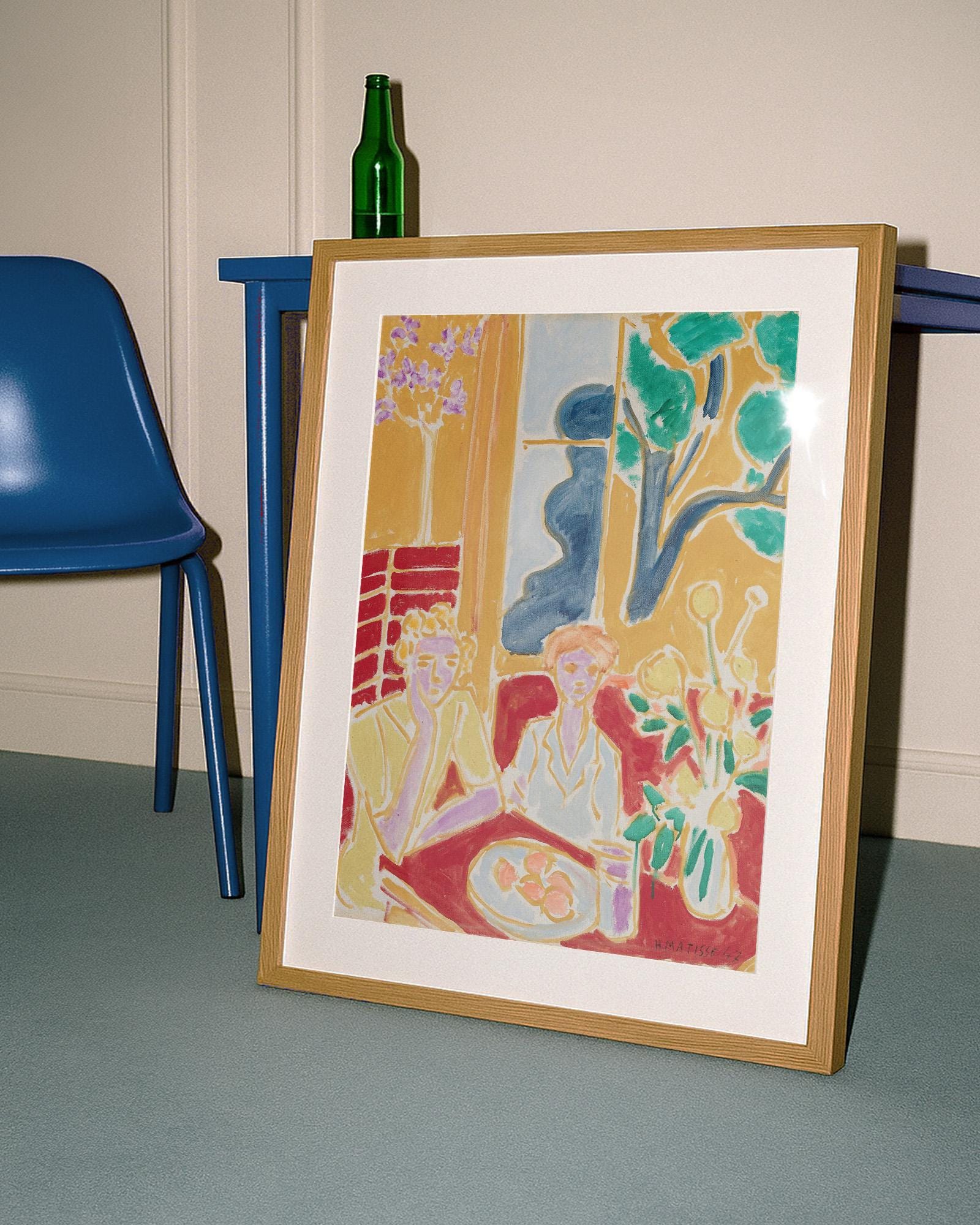 Deux Fillettes by Henri Matisse, Vintage Red and Yellow Interior Art, Mid Century Modern Art, Gallery Decor, Art Lovers, Digital Download