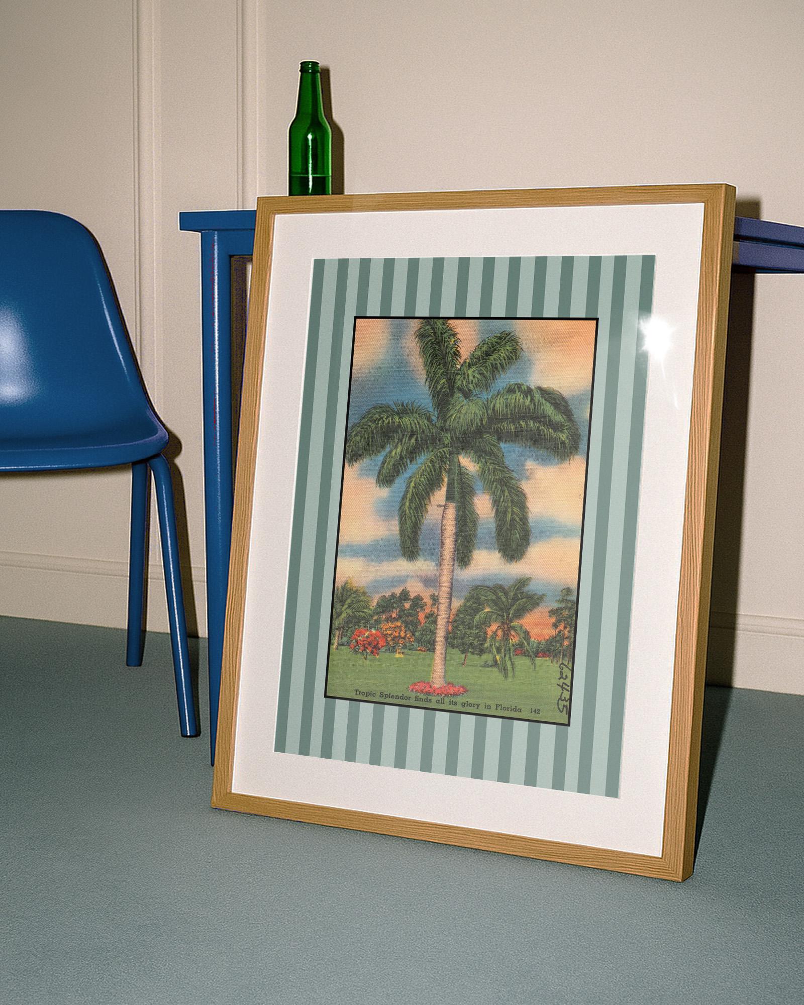 Florida Wall Art, Florida Sunset Poster Print, Trendy Striped Poster, Printable Bedroom Decor, Sunset Downloadable Print, Tropical art