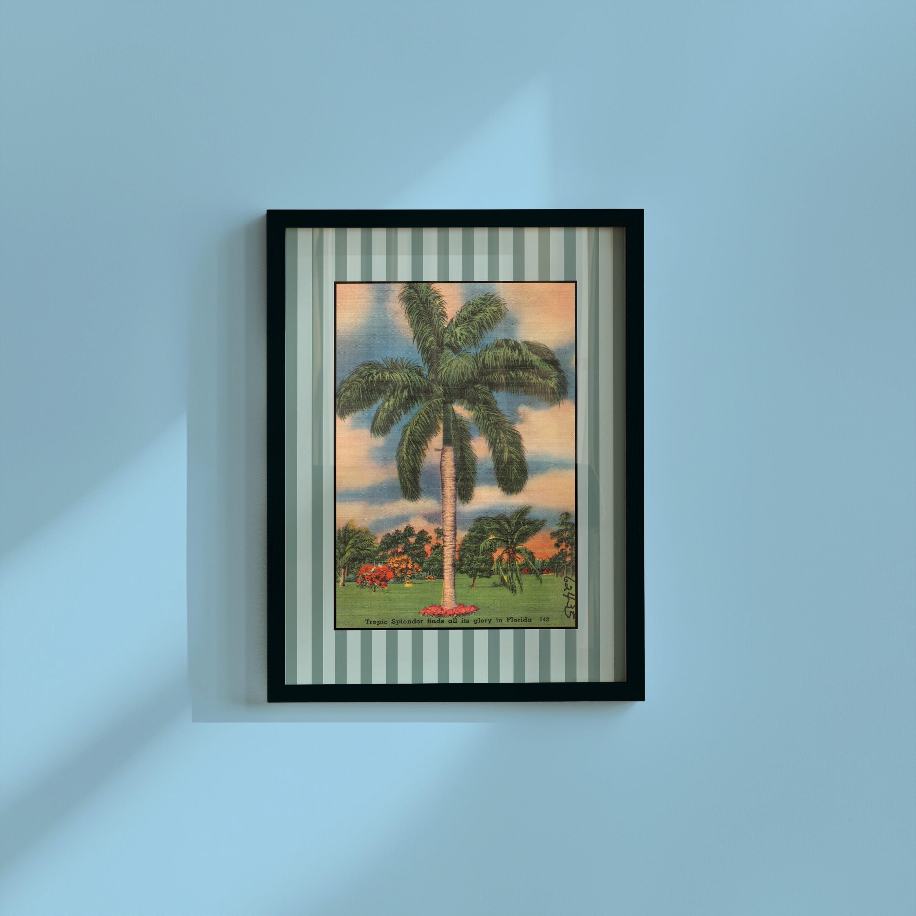 Florida Wall Art, Florida Sunset Poster Print, Trendy Striped Poster, Printable Bedroom Decor, Sunset Downloadable Print, Tropical art