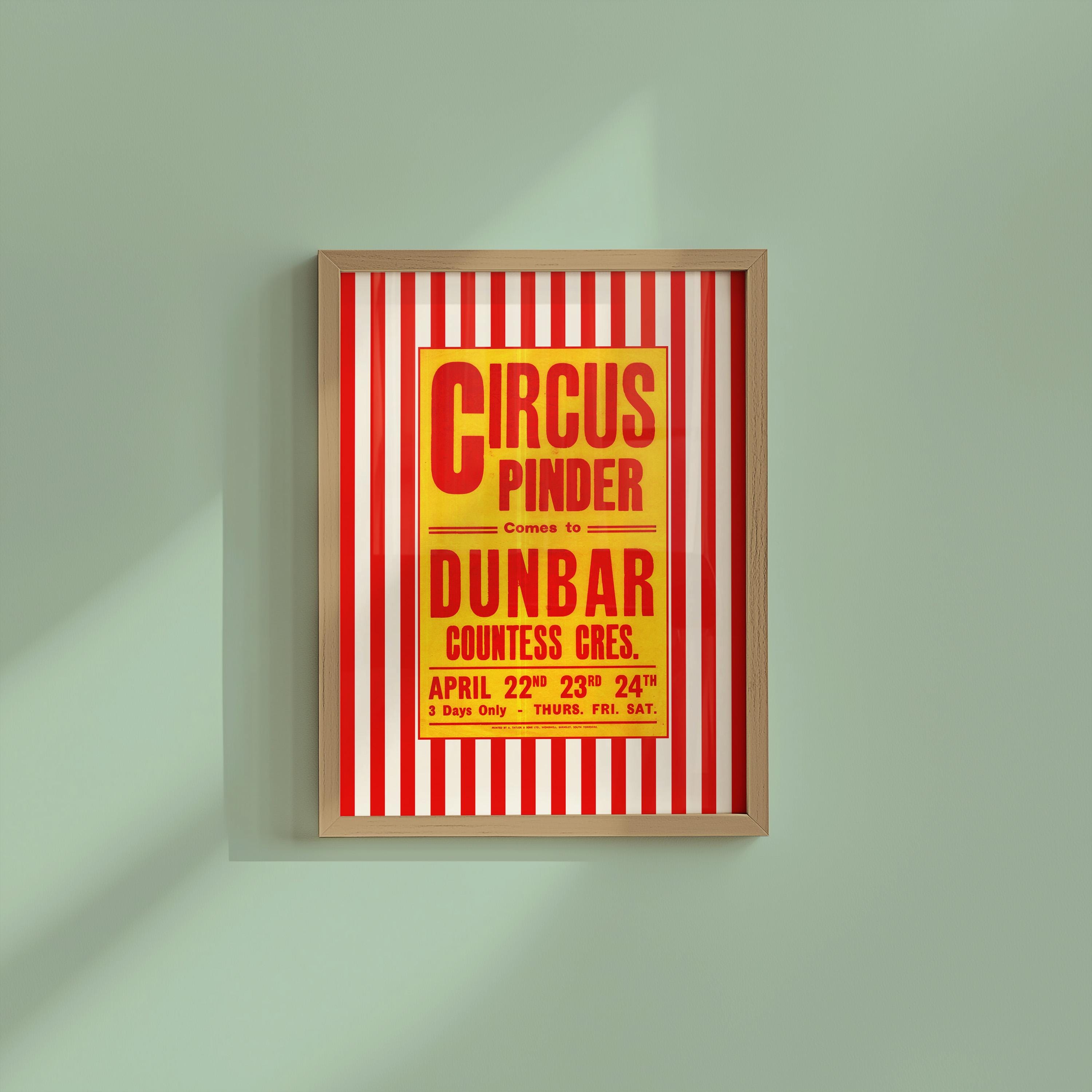 Vintage Circus Art Print: Whimsical Nursery Decor, Digital Download, Striped Art Print, Vintage Kids Room, Typography art decor