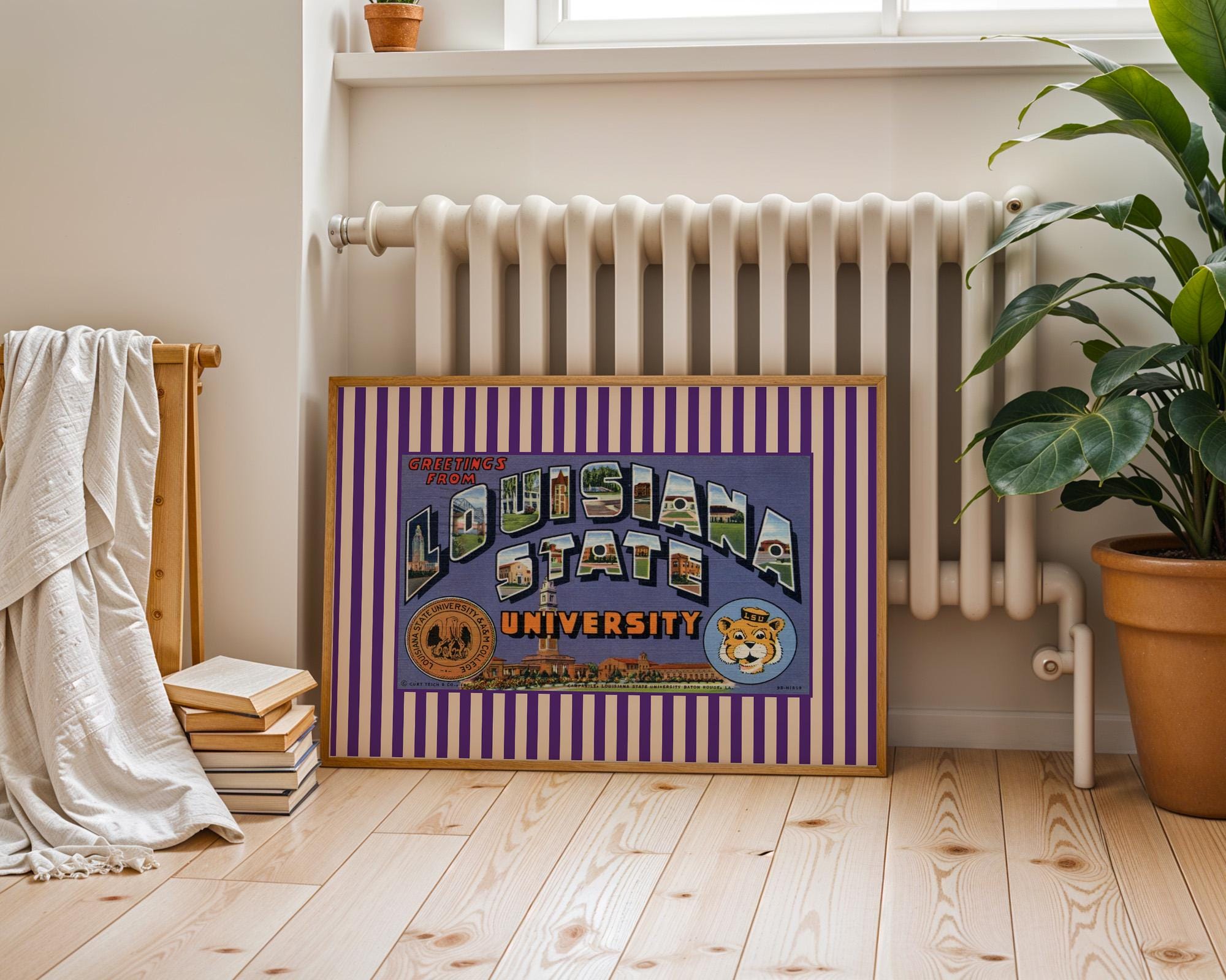 Louisiana Poster, Baton Rouge Views, Stadium Art, Football Art Print, Sports Venue, Baton Rouge Poster, LSU art print, vintage college art