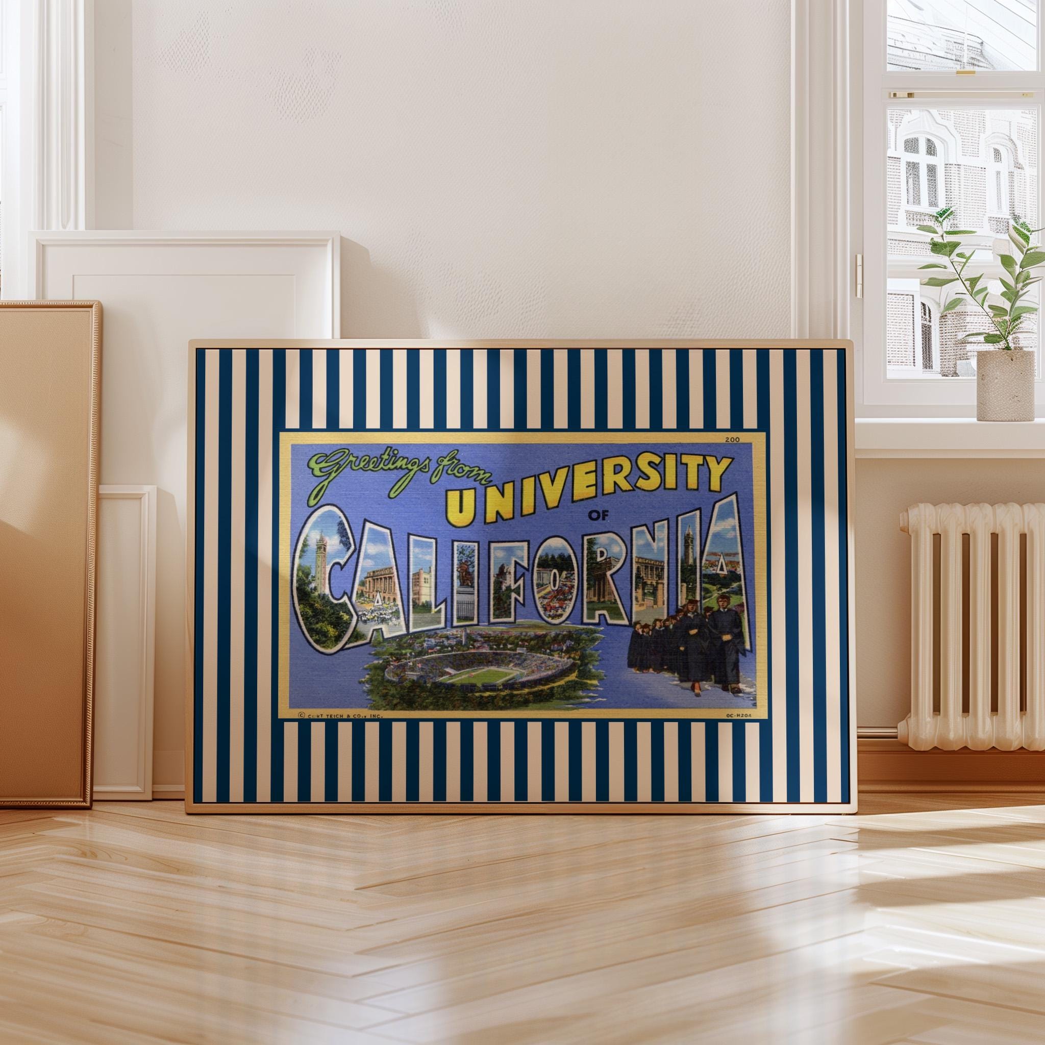 Berkeley Print, UC Berkeley Art, Wall Decor, Retro Football Poster, College football Wall Art, Gift For Berkeley Student, Sports Art