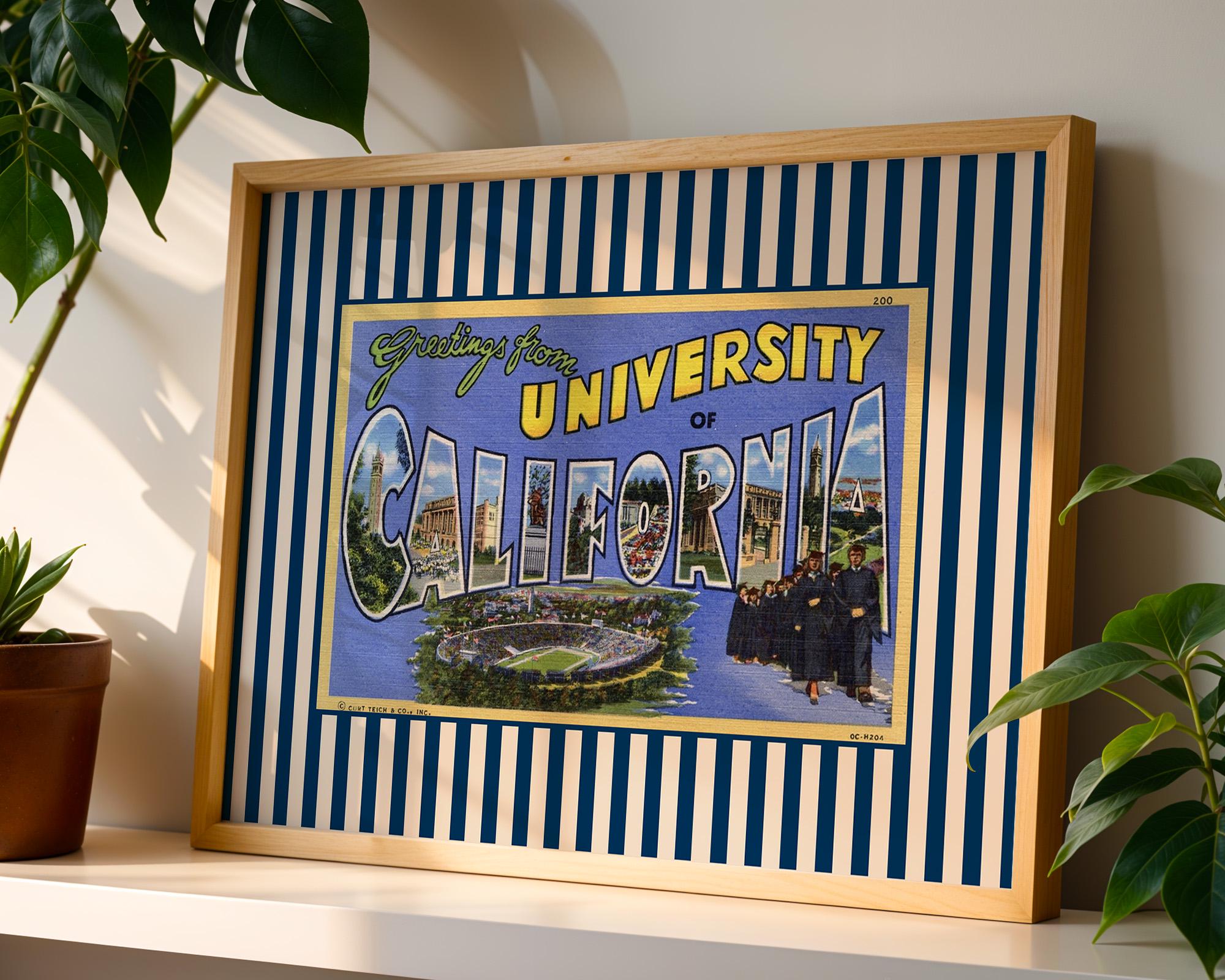 Berkeley Print, UC Berkeley Art, Wall Decor, Retro Football Poster, College football Wall Art, Gift For Berkeley Student, Sports Art
