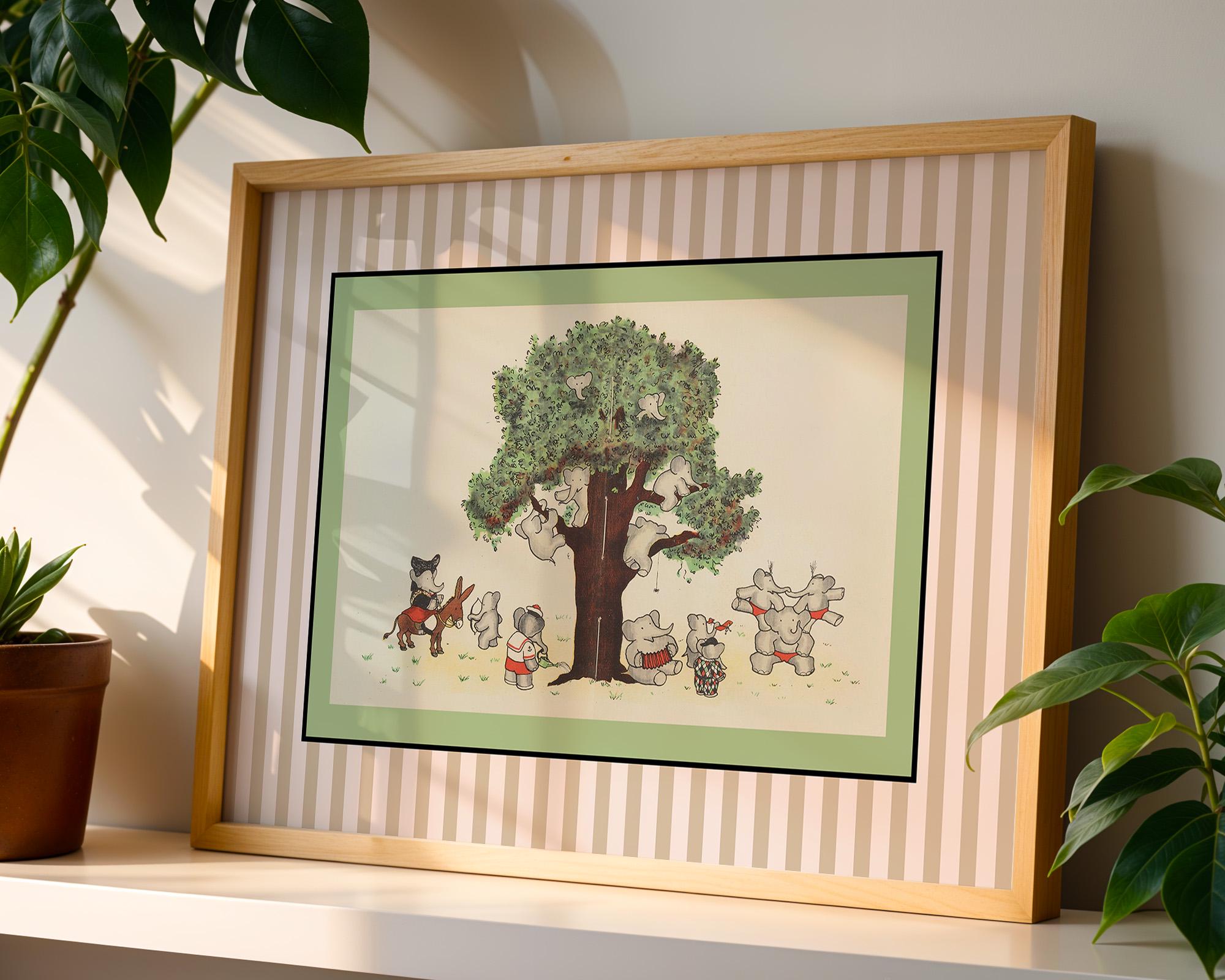 Babar the elephant wall decor, printable all art, nursery decor, kids gift, illustration print nursery decor neutral gender baby gift
